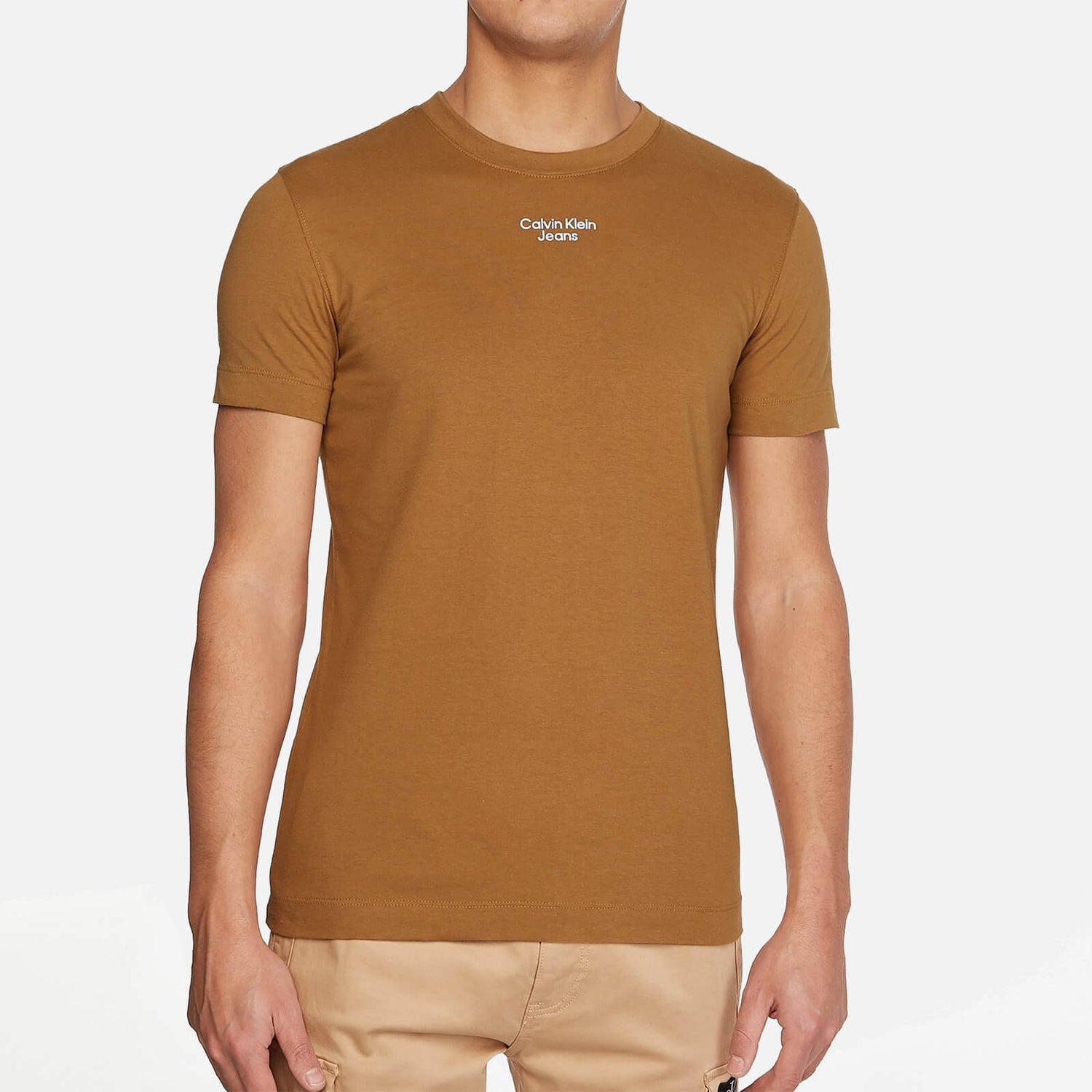 Calvin Klein Jeans Men's Stacked Logo T-Shirt - Tobacco Brown