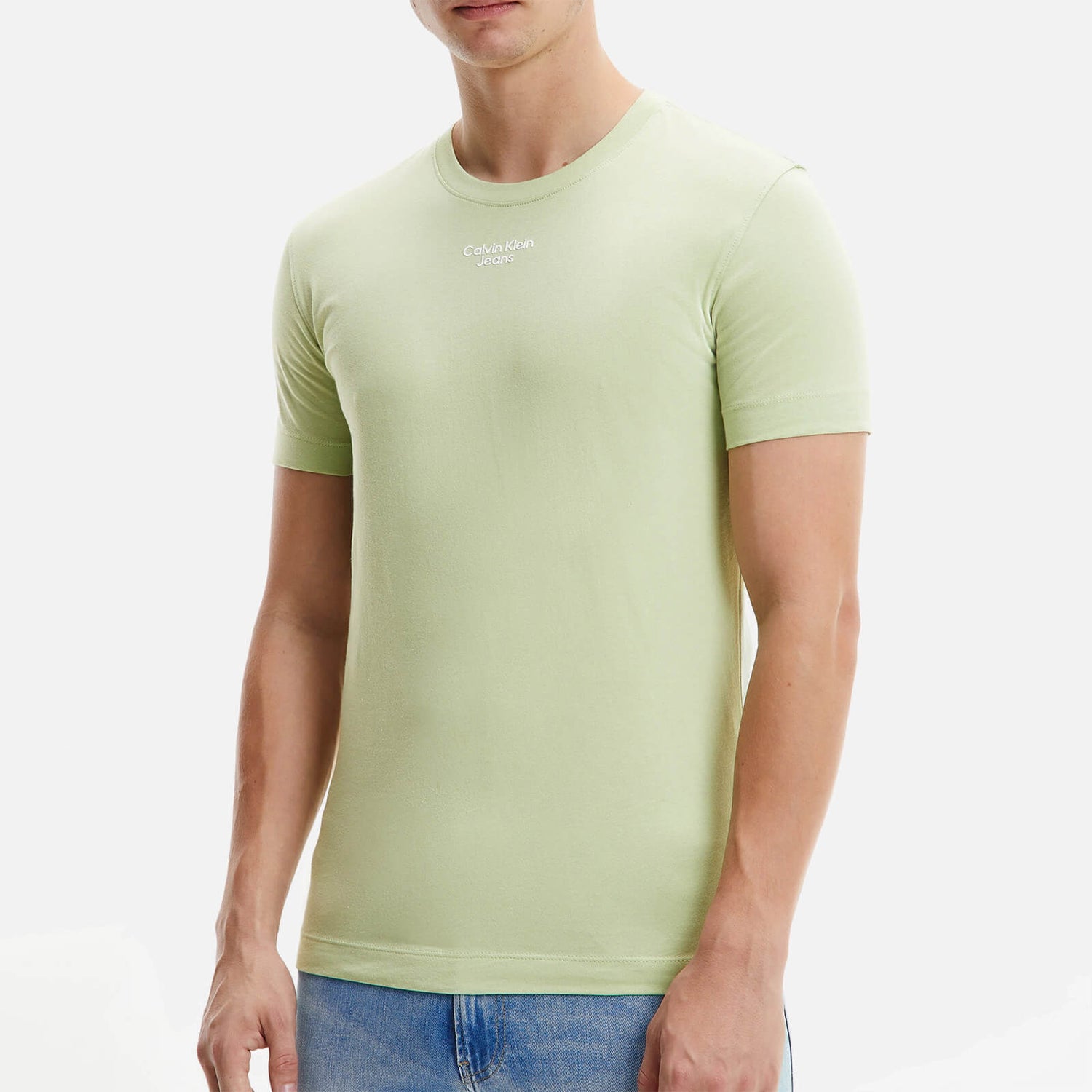 Calvin Klein Jeans Men's Stacked Logo T-Shirt - Jaded Green - L