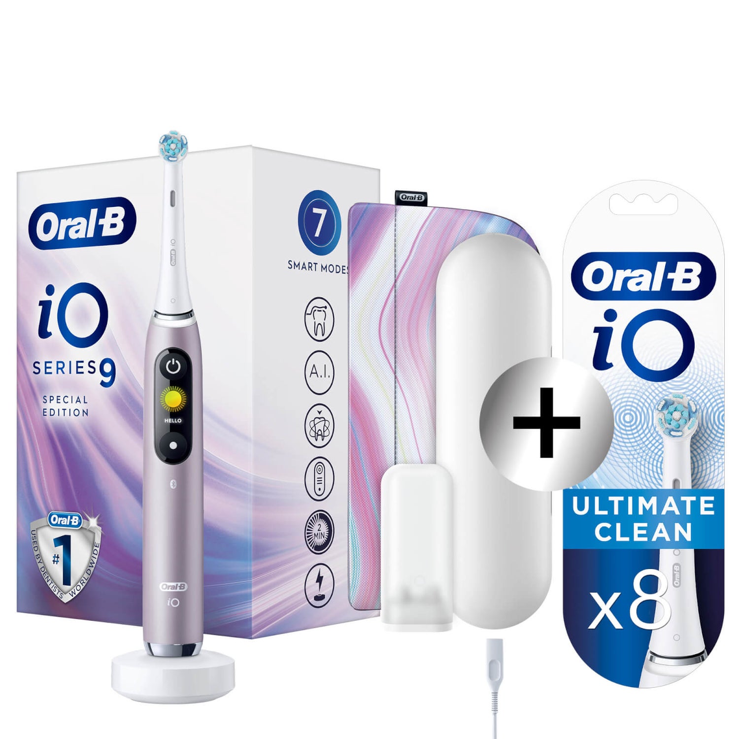 Deens Wild Edele Oral-B iO 9 Speciale Editie Elektrische Tandenborstel Roze | Oral-B NL
