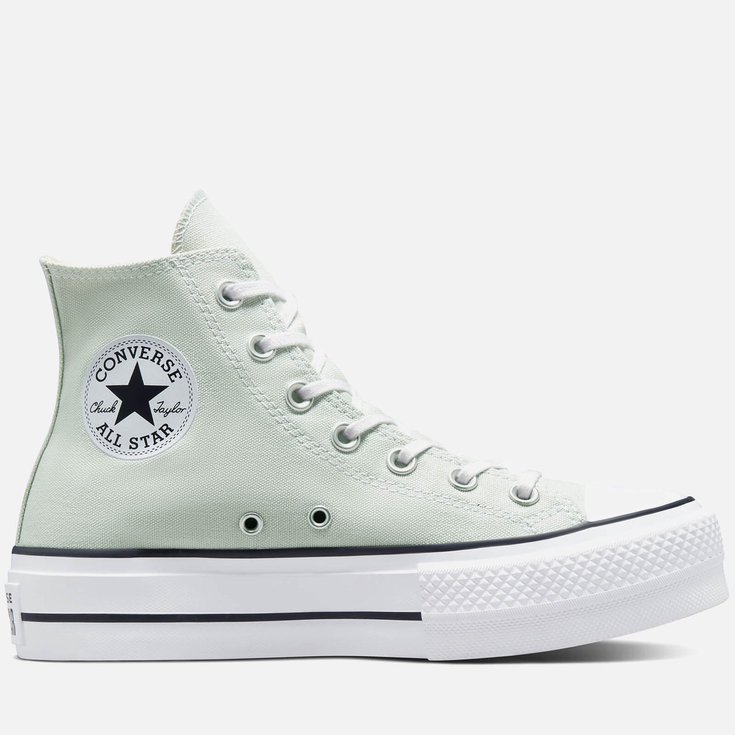 Converse Women's Chuck Taylor All Star Lift Hi-Top Trainers - Light Silver/Black/White - UK 3