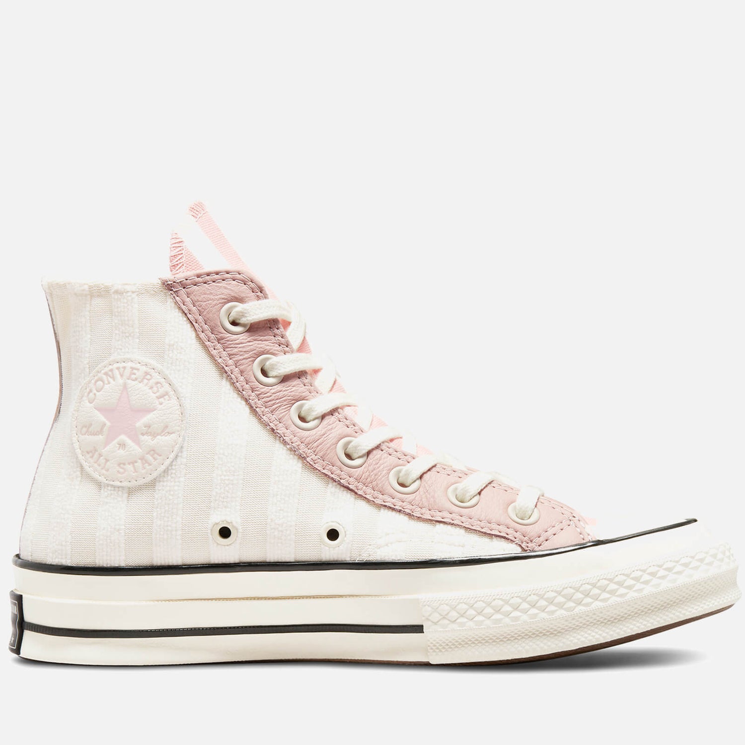 Converse Women's Chuck 70 Striped Terry Cloth Hi-Top Trainers - Egret/Pink Clay/Black - UK 7