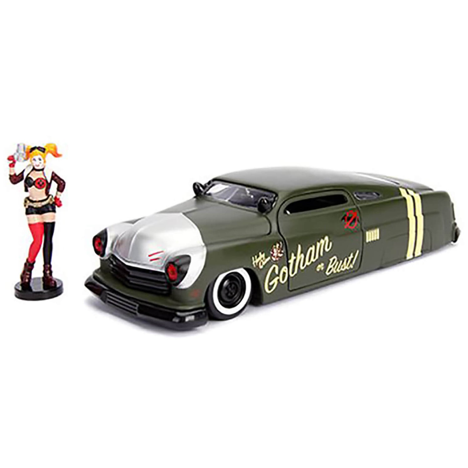 Jada Toys DC Comics Bombshells 1:24 Scale Die Cast Vehicle - Harley Quinn & 1951 Mercury