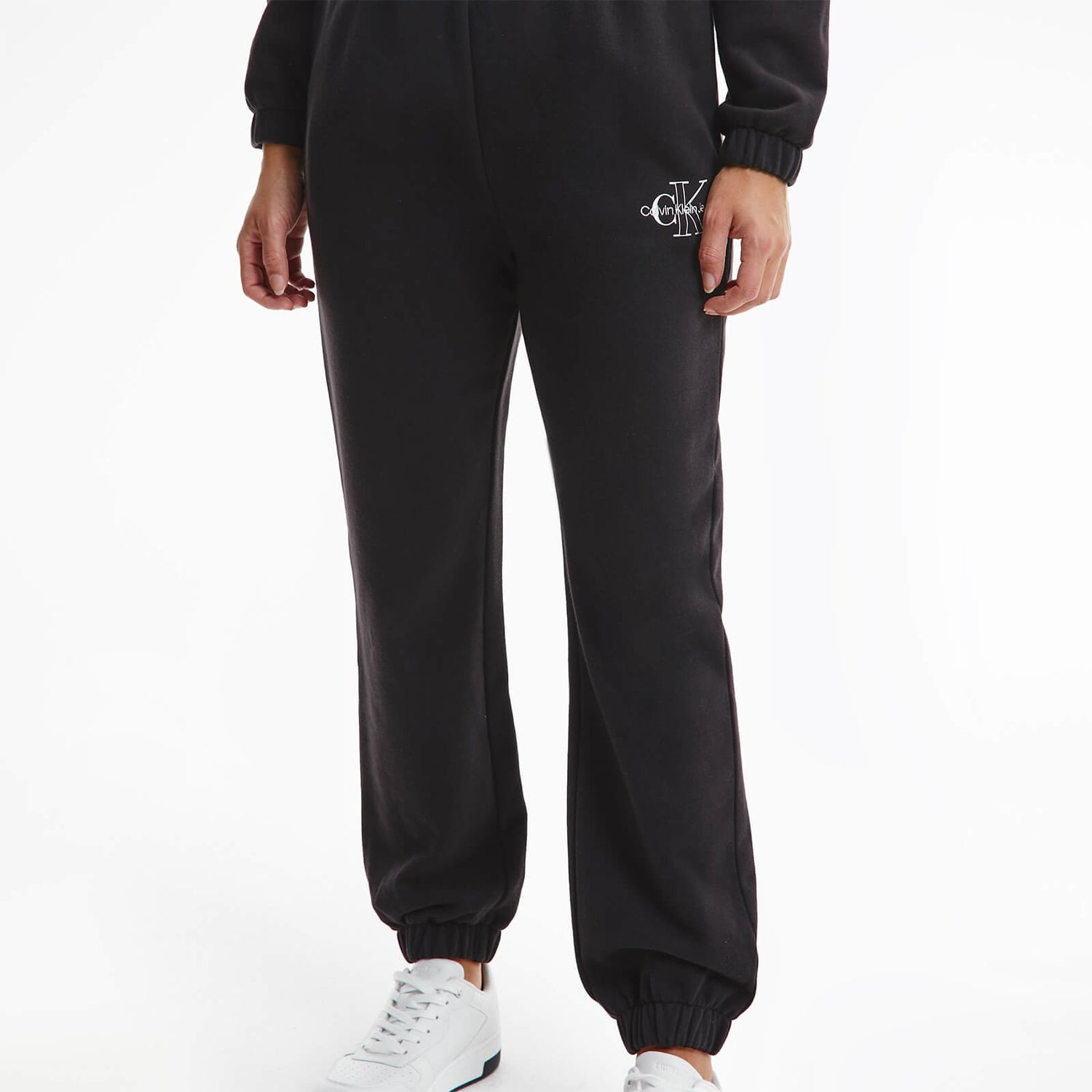 Calvin Klein Jeans Women's Two Tone Monogram Jog Pants - Ck Black - XS