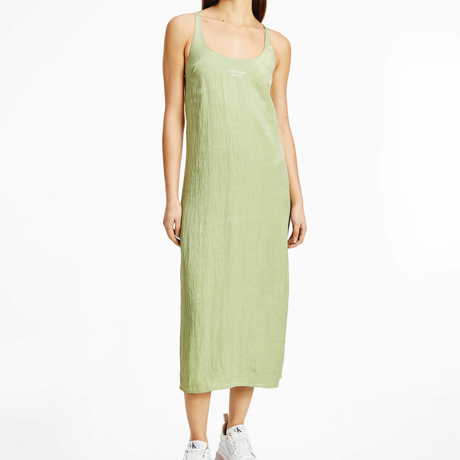 Calvin Klein Jeans Women's Glazed Fabric Maxi Dress - Jaded Green - L