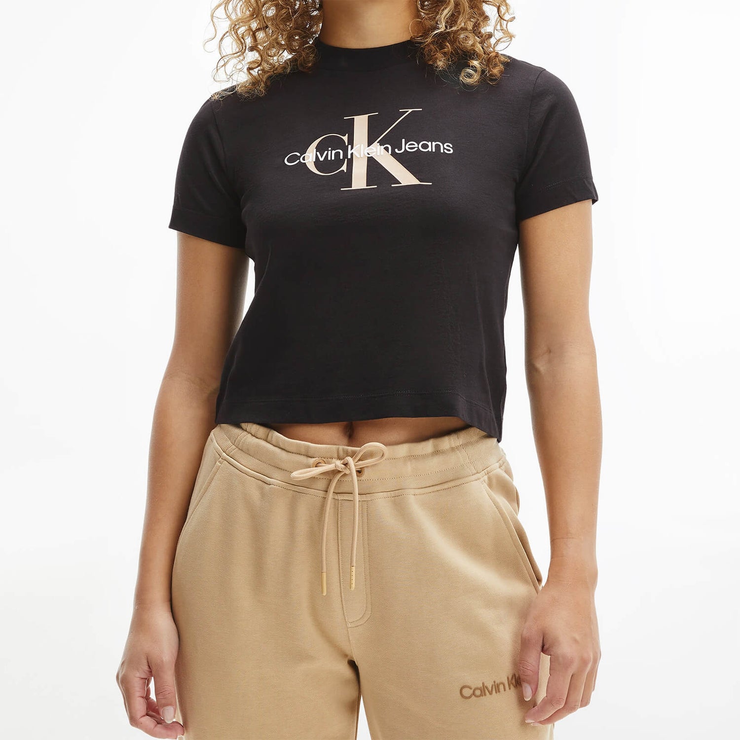 Calvin Klein Jeans Women's Seasonal Monogram Baby T-Shirt - Ck Black |  