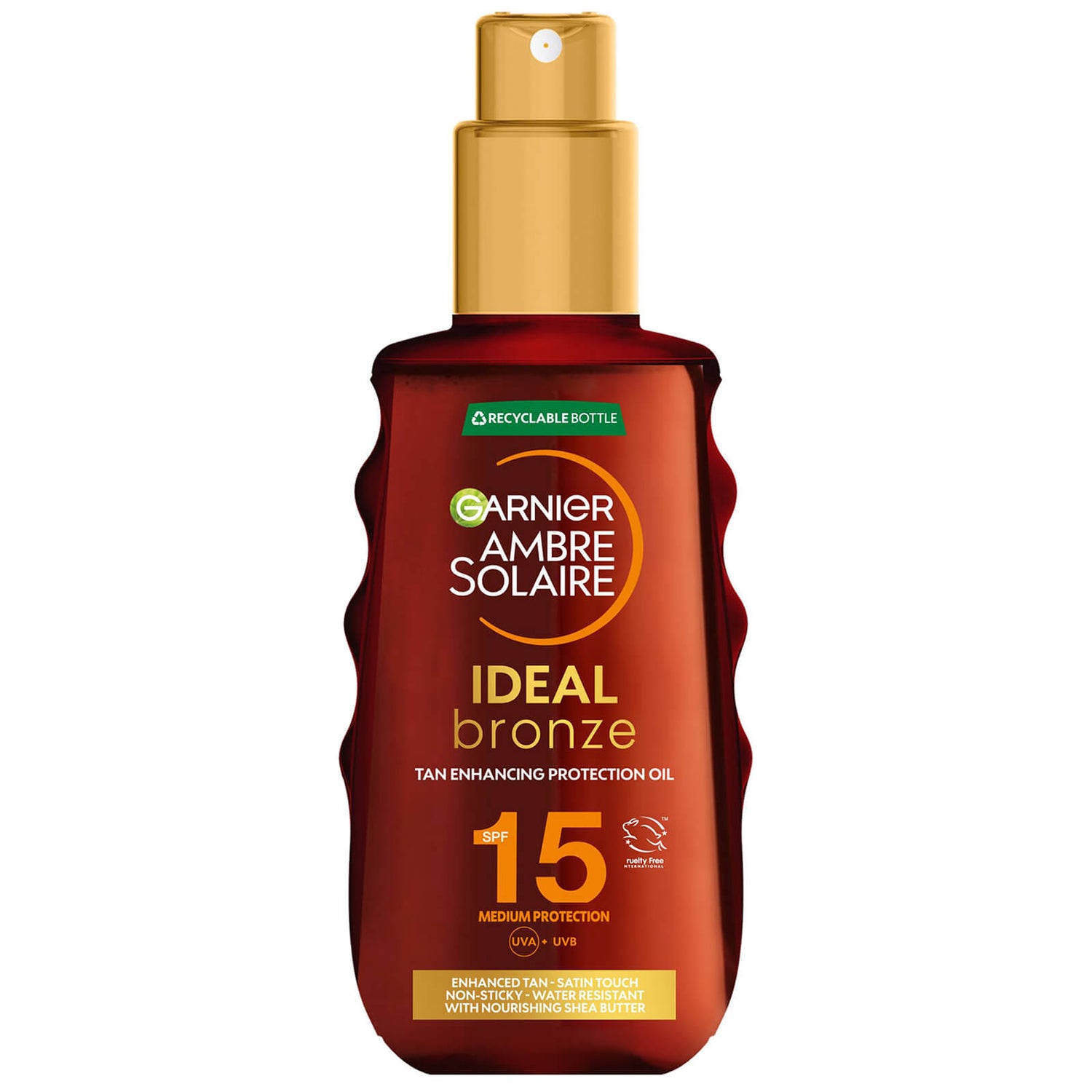 Garnier Ambre Solaire Ideal Bronze Protective Oil SPF15 Sun Cream Spray 150ml