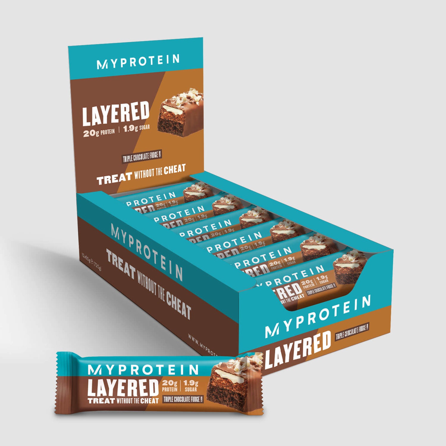 6 Layer Protein Bar - 12 x 60g - Triple Chocolate Fudge