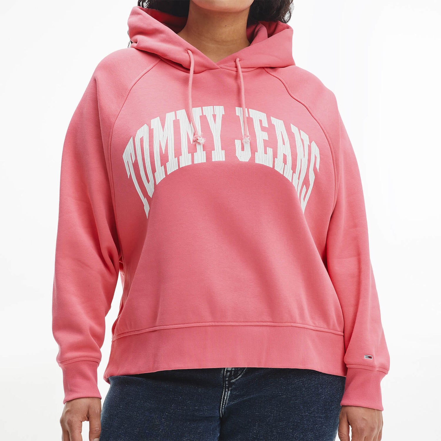 Tommy Jeans Women's Tjw Curve Relaxed College 1 Hoodie - Garden Rose - 1XL