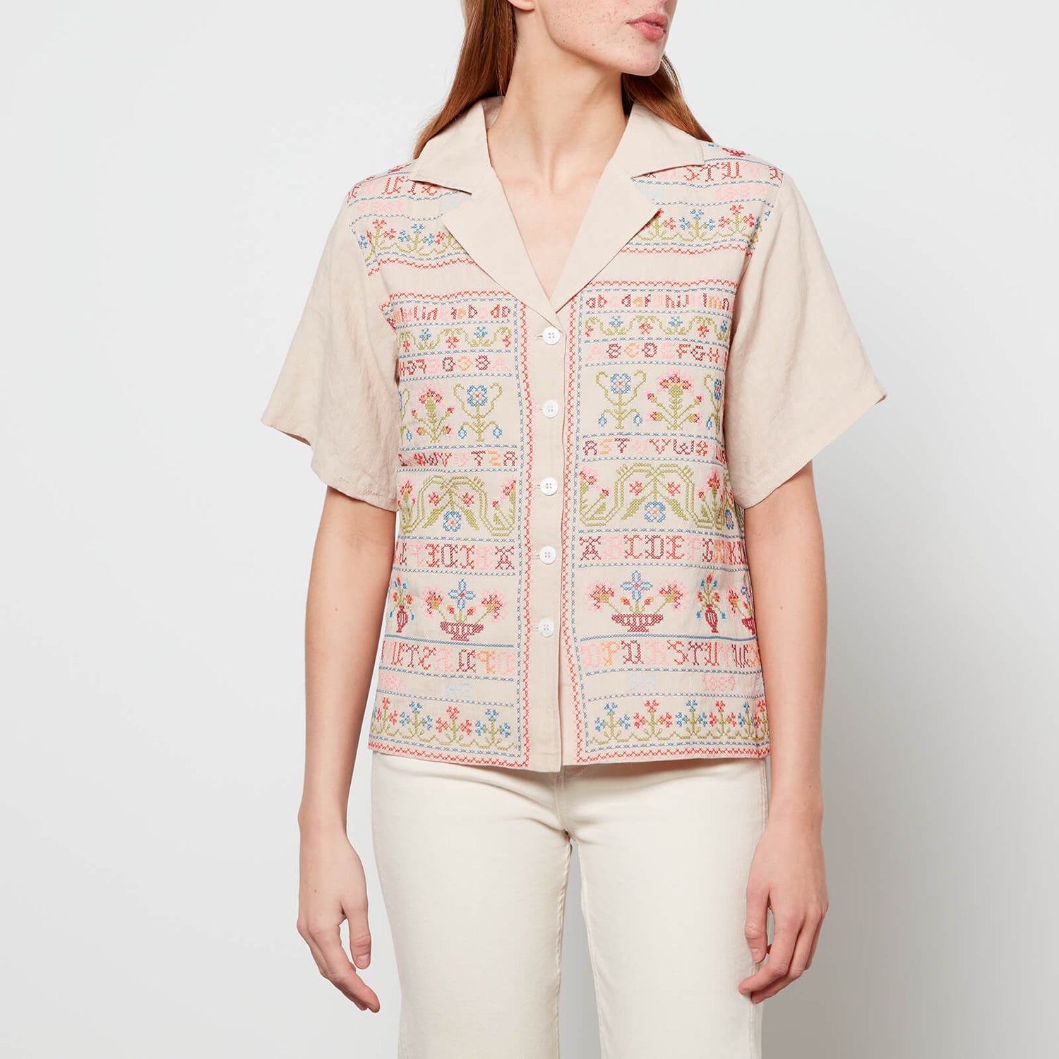 Meadows Women's Sampler Shirt - Sampler Embroidery - UK 8