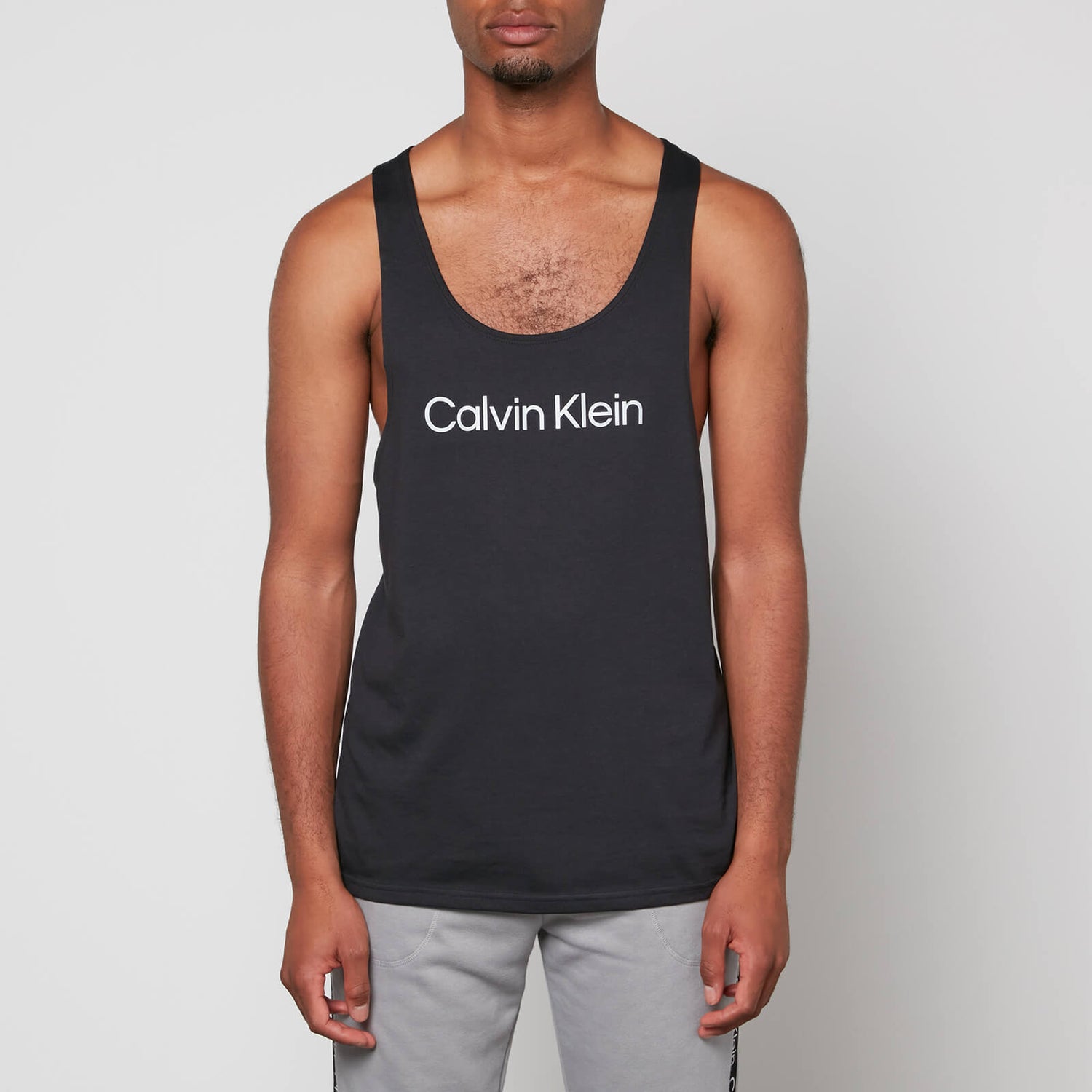 CK Performance Logo-Printed Cotton-Blend Tank Top