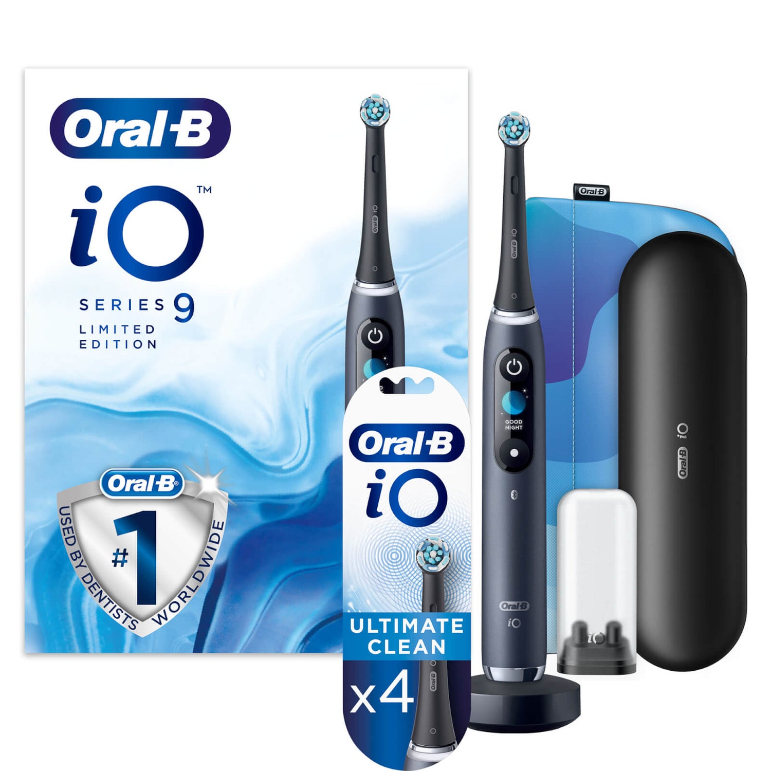 Oral-B iO9 Black Limited Edition Electric Toothbrush with Charging Travel Case and Magnetic Pouch