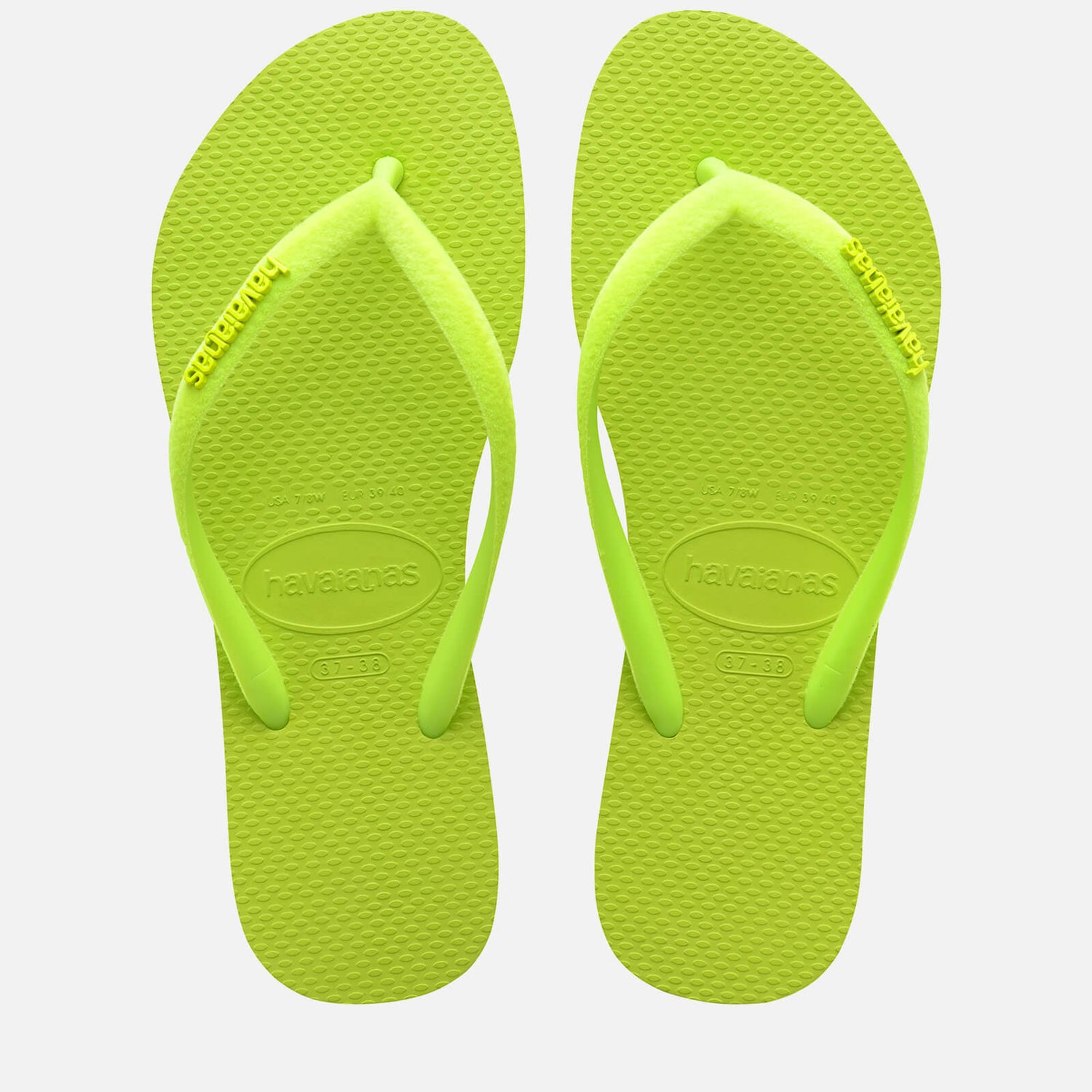 Havaianas Women's Slim Velvet Neon Flip Flops - Lemon Green