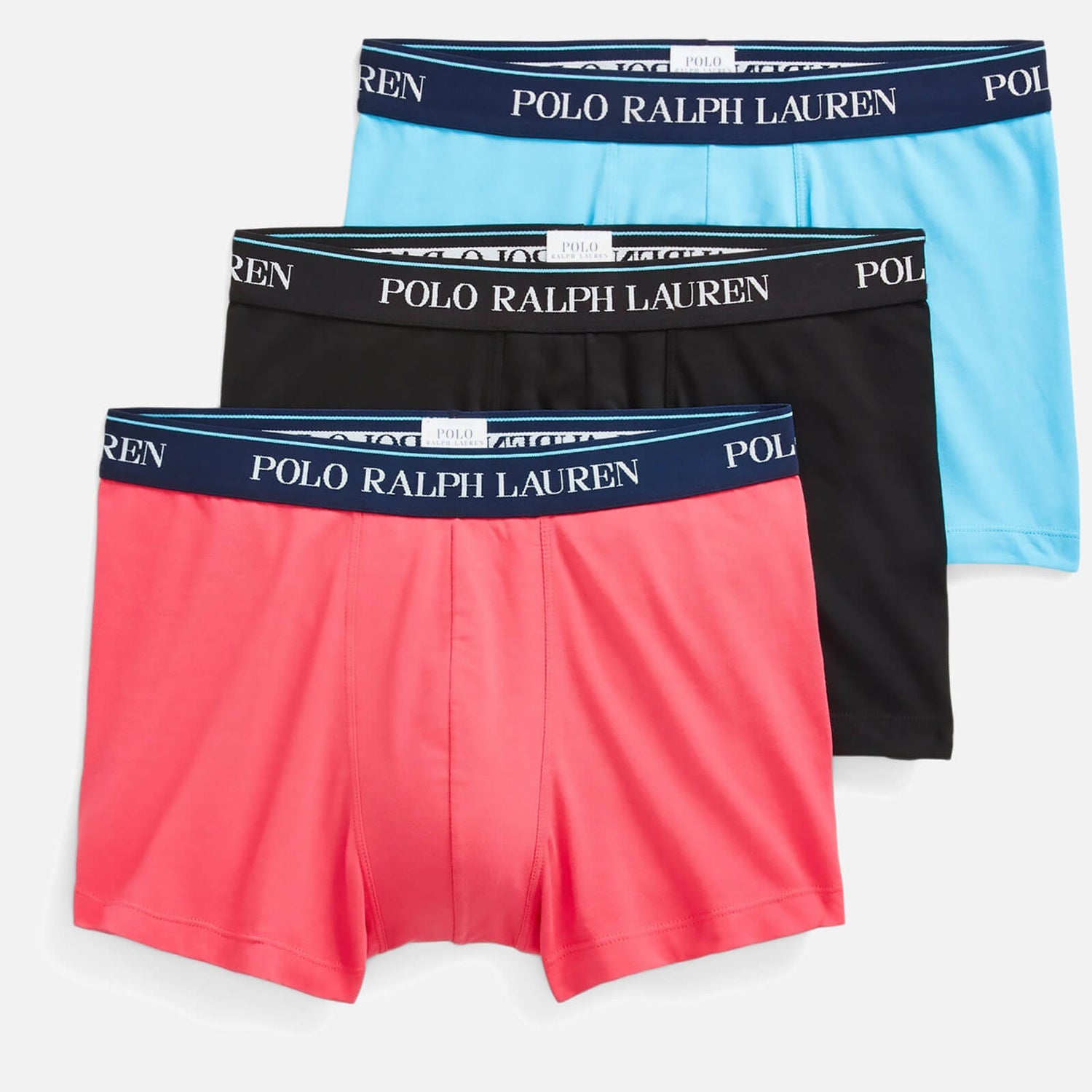 Polo Ralph Lauren Men's 3-Pack Classic Trunks - Heather Pink/Black/French Turquoise - S