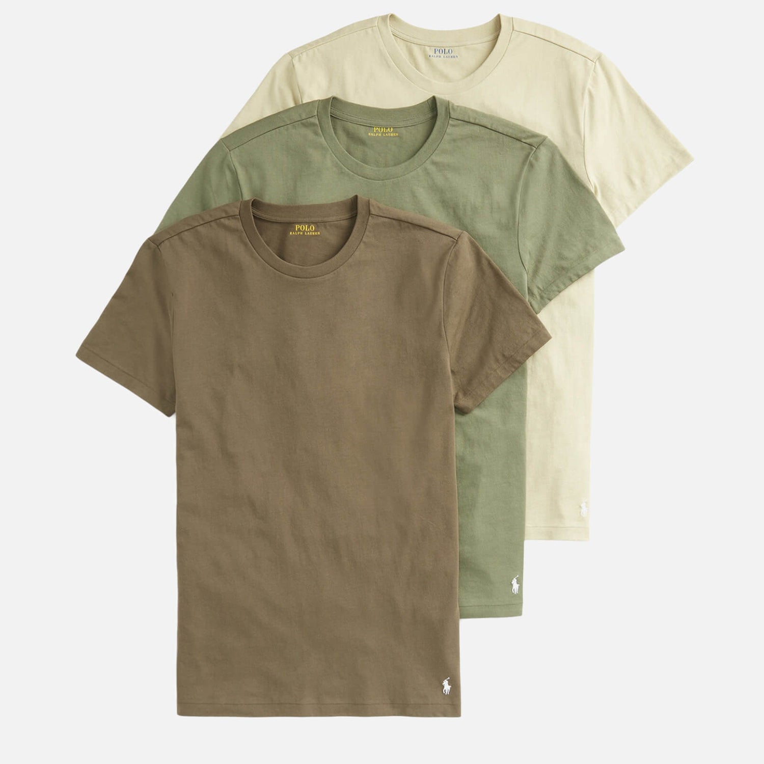 Polo Ralph Lauren Men's 3-Pack Crewneck T-Shirt - Light Olive/Army Olive/Defender Green