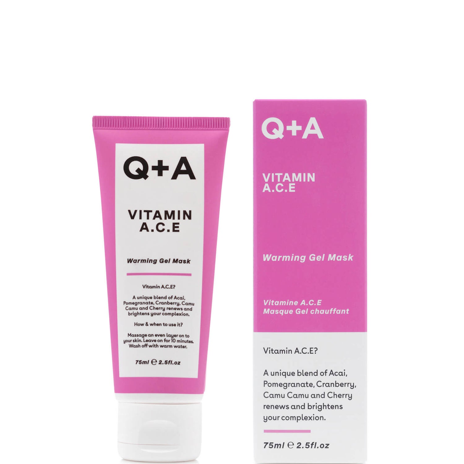 Q+A Vitamin A.C.E Warming Gel Face Mask 75ml