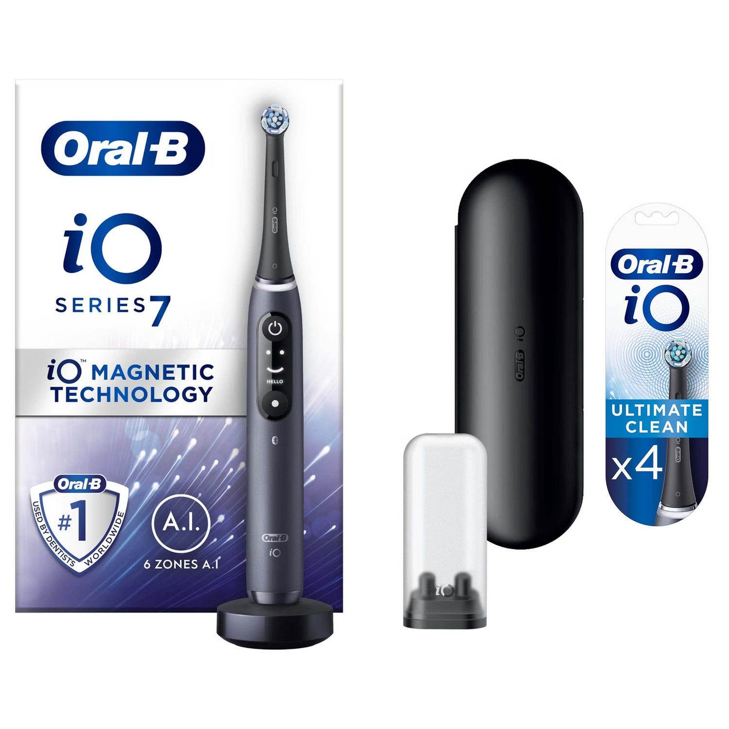 Oral-B iO7 Black Electric Toothbrush with Travel Case