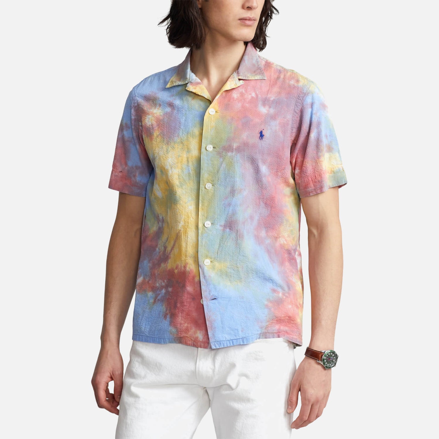 Polo Ralph Lauren Men's Seersucker Short Sleeve Shirt - Tie Dye Multi - S