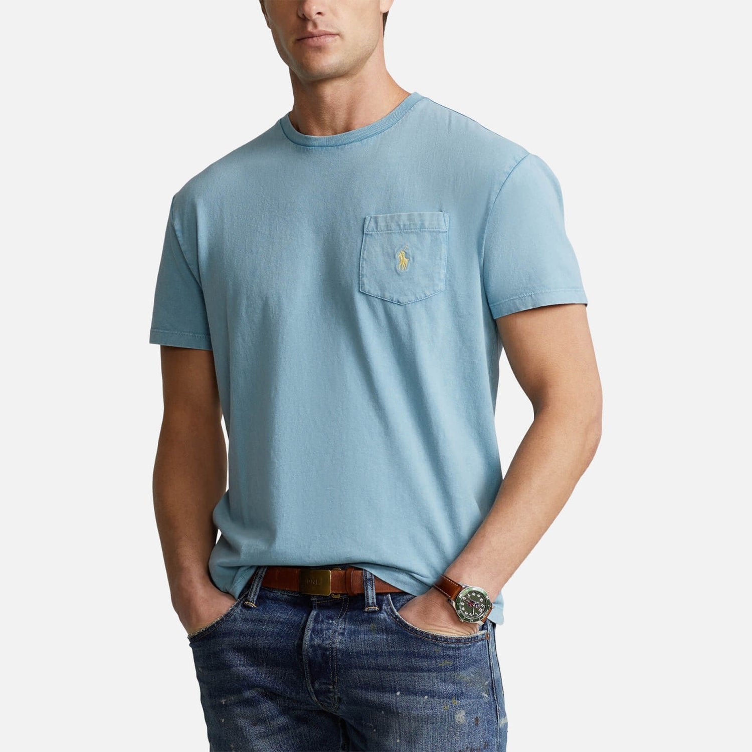 Polo Ralph Lauren Men's Cotton Linen T-Shirt - Blue Note - S