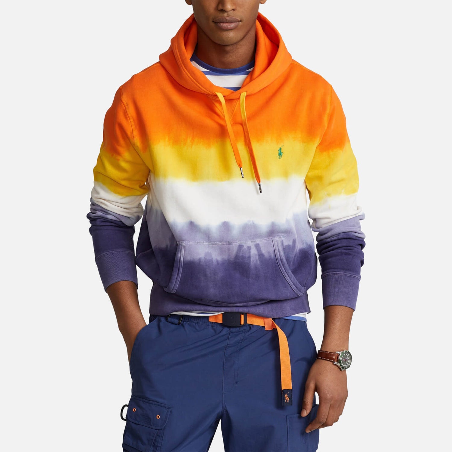Polo Ralph Lauren Men's Seasonal Fleece Hoodie - Bright Signal Orange Multi - S