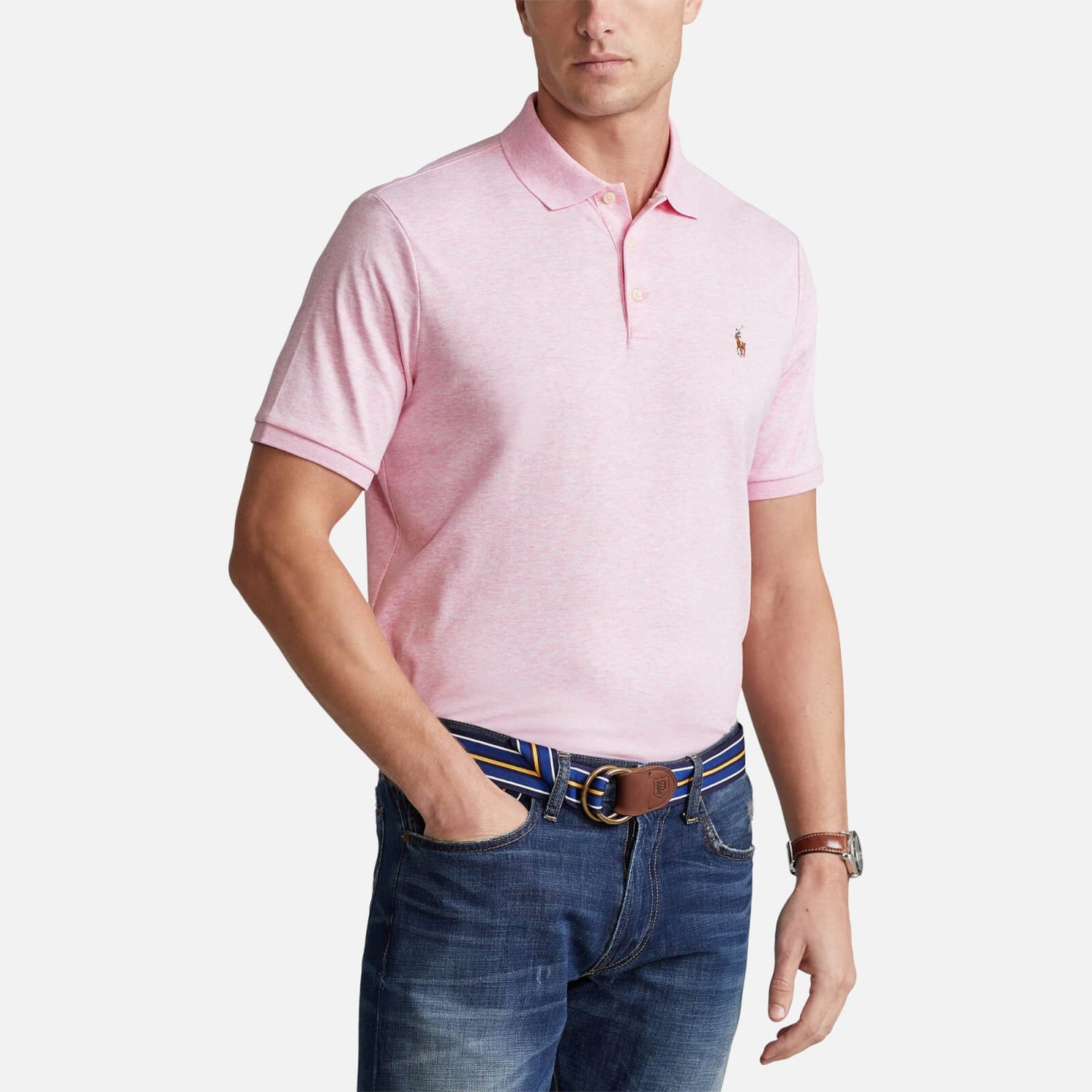 Polo Ralph Lauren Men's Custom Slim Fit Polo Shirt - Bath Pink Heather