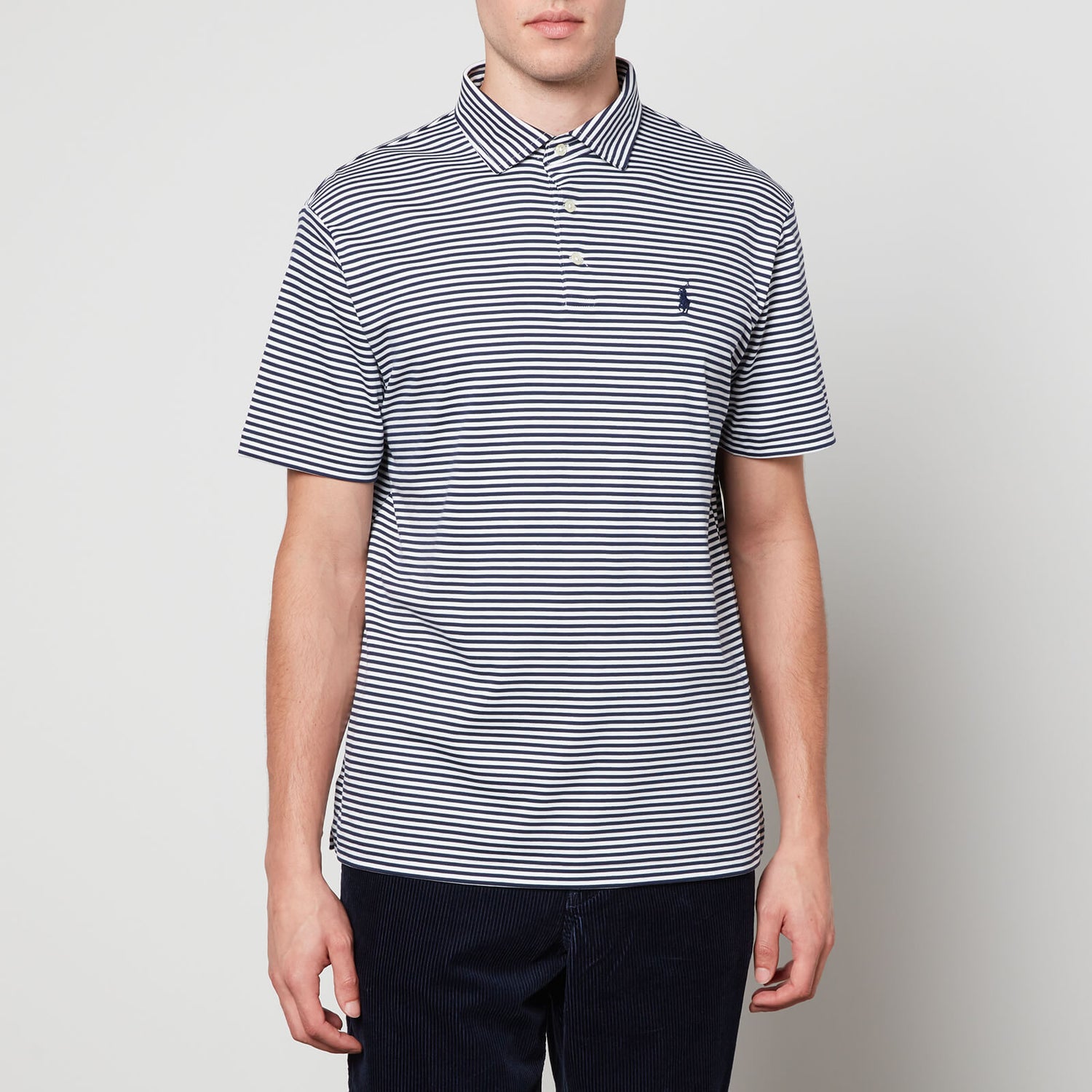 Polo Ralph Lauren Men's Interlock Striped Polo Shirt - French Navy/White