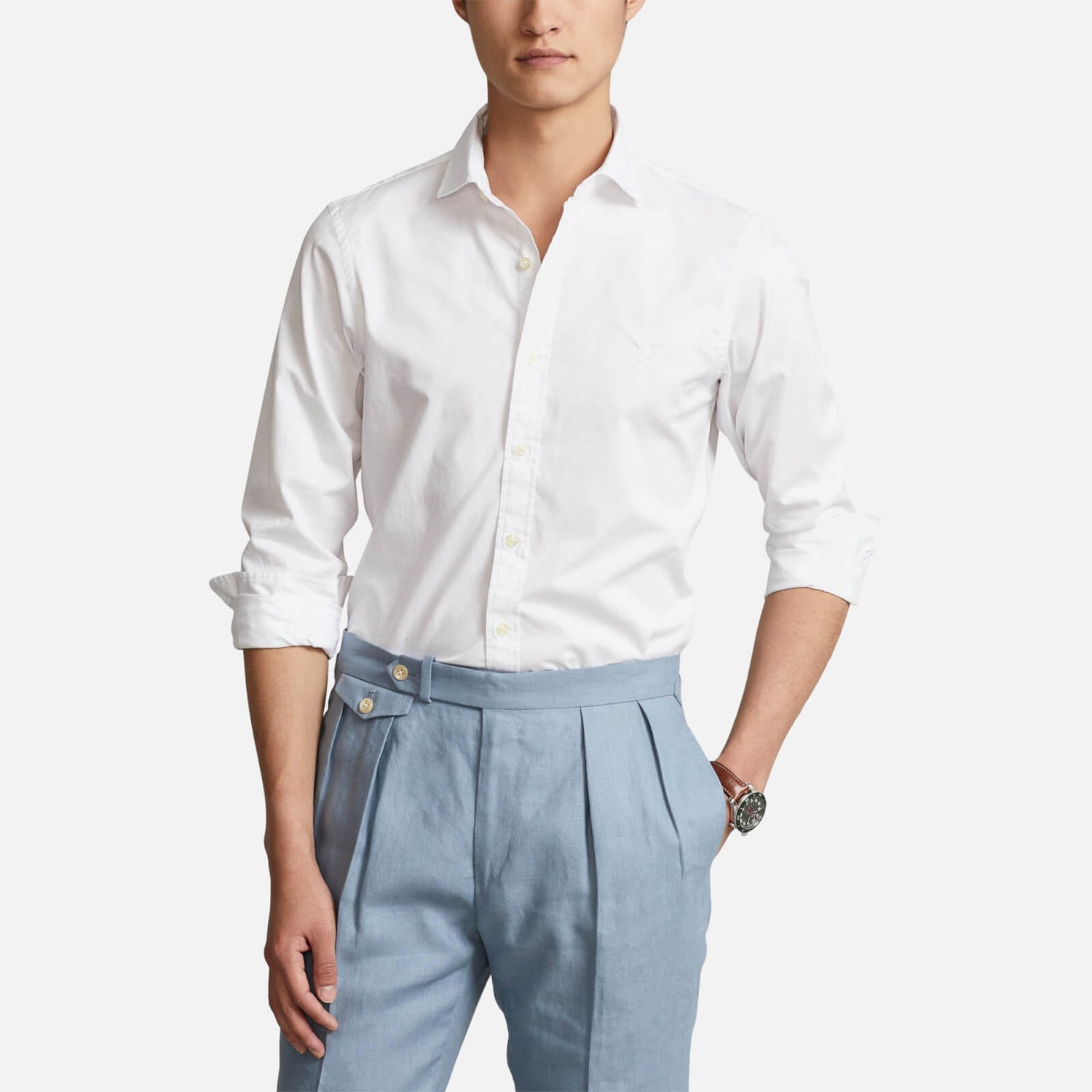 Polo Ralph Lauren Konfektioniert gefärbtes Slim-Fit Hemd - White