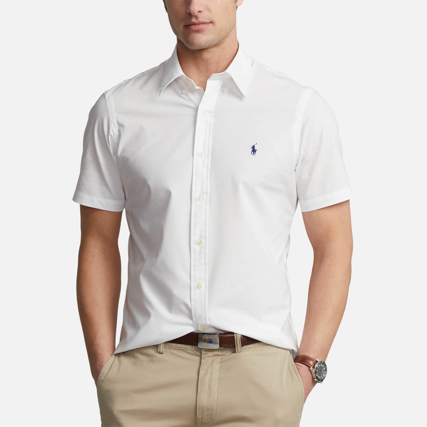 Polo Ralph Lauren Men's Poplin Short Sleeve Shirt - White - S