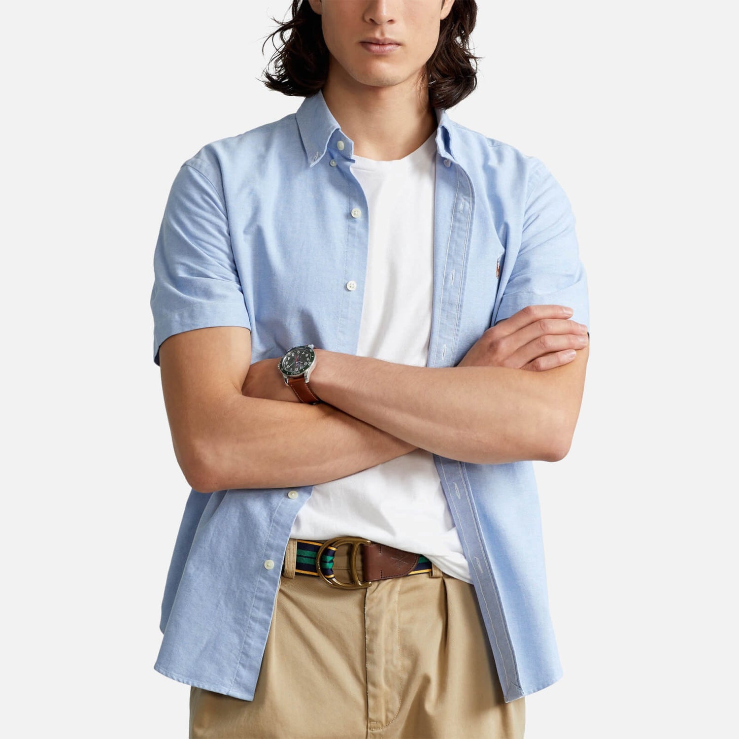 Polo Ralph Lauren Men's Classic Oxford Short Sleeve Shirt - BSR Blue