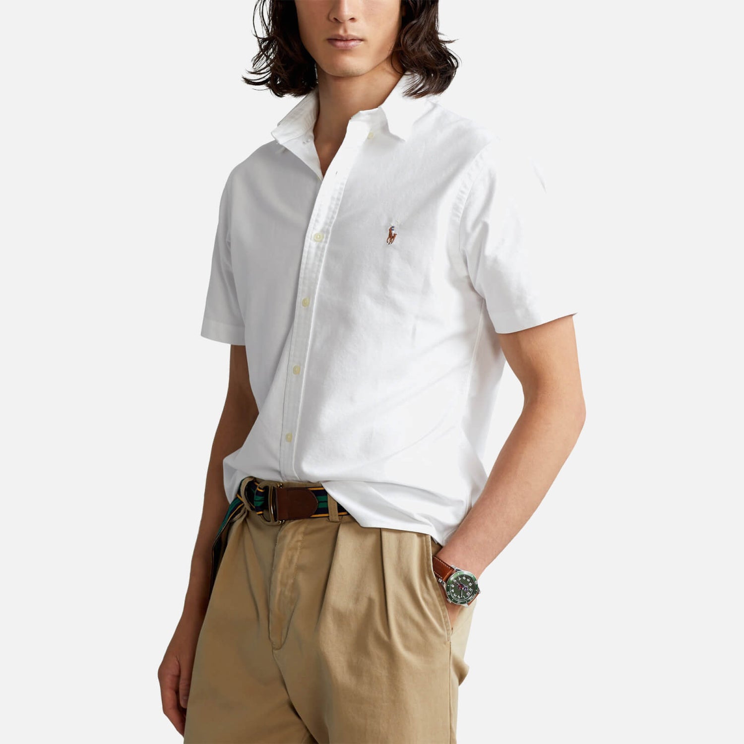 Polo Ralph Lauren Men's Classic Oxford Short Sleeve Shirt - BSR White
