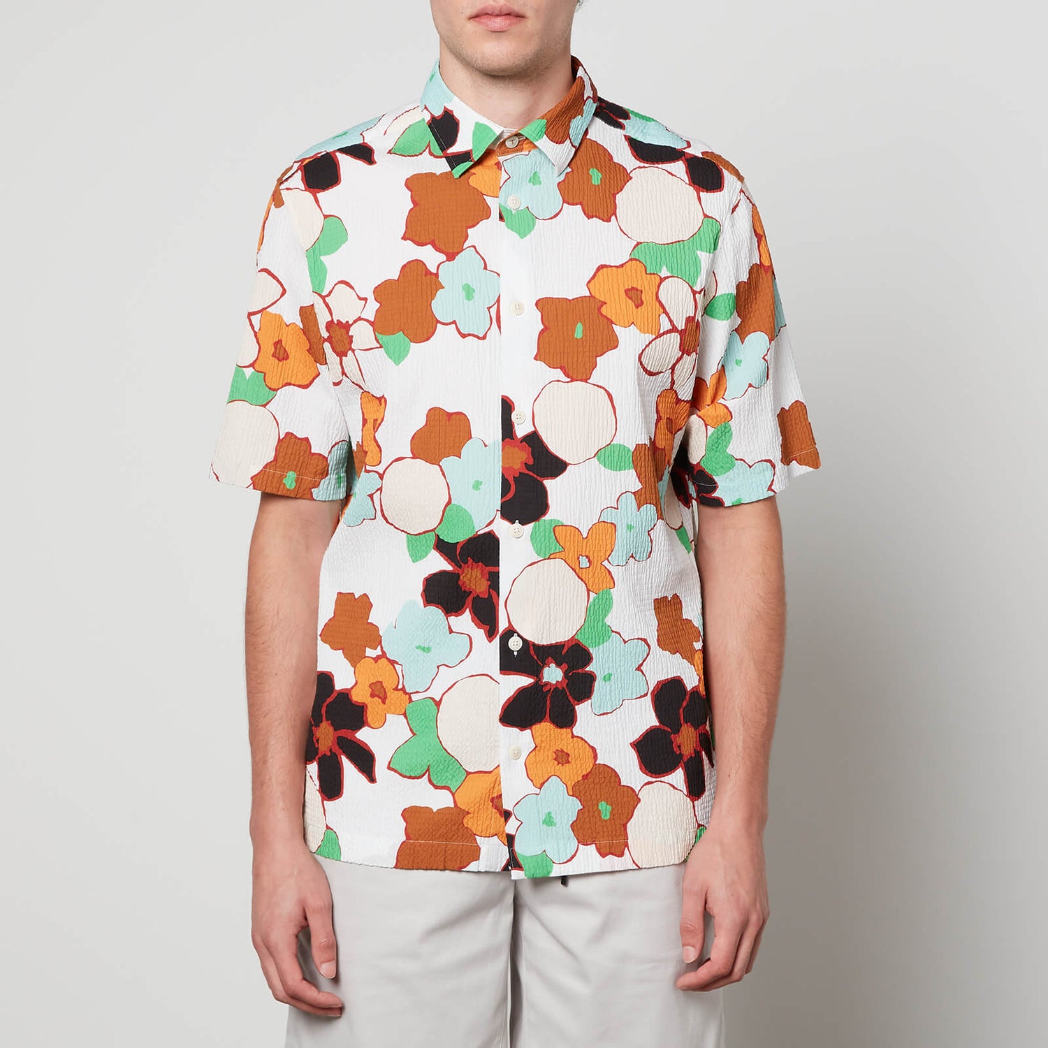 Ted Baker Avennue Floral Stretch-Cotton Cloqué Shirt - 2/S