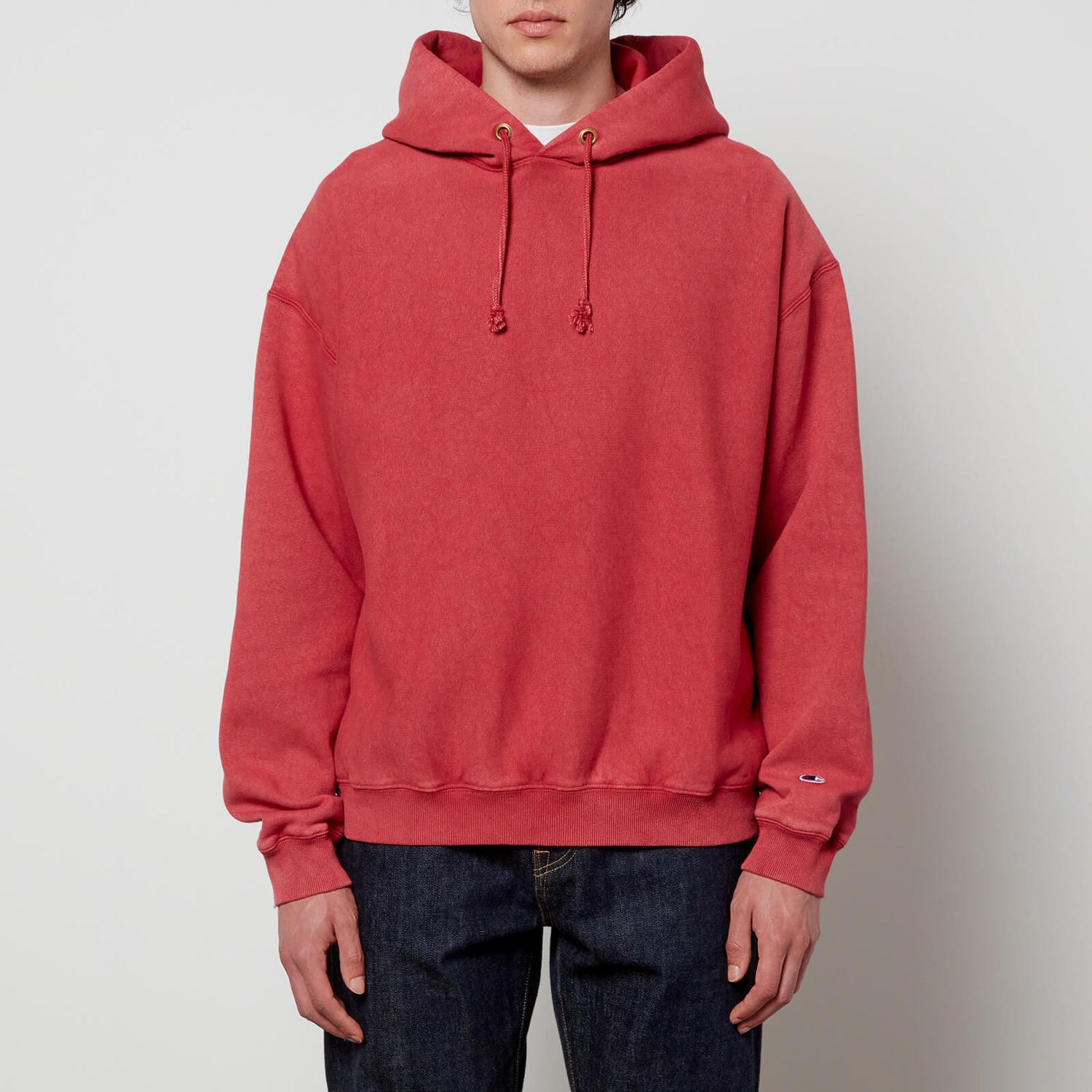 Champion Men's Garment Dyed Hoodie - Red - S