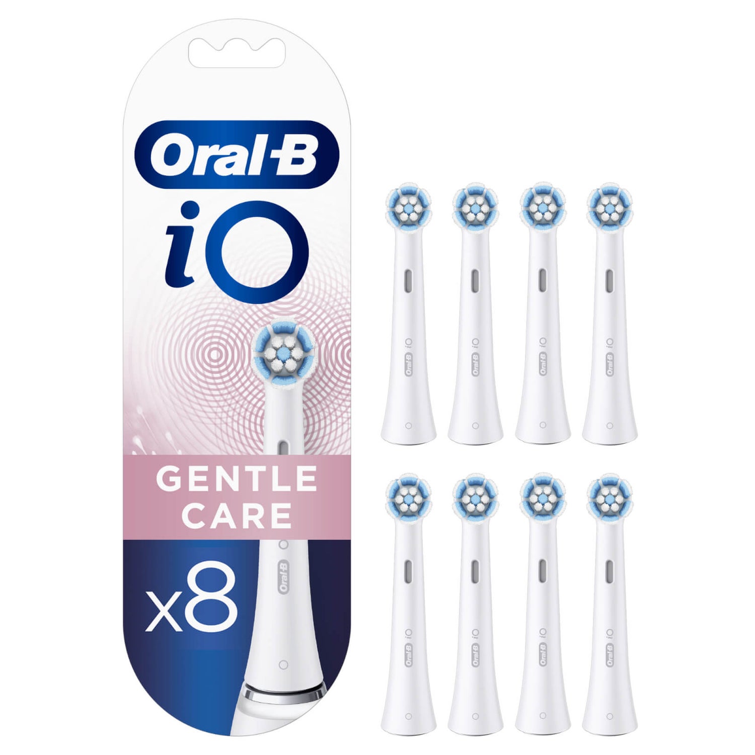 Oral B iO Gentle Care Toothbrush Heads, Pack of 8 Counts