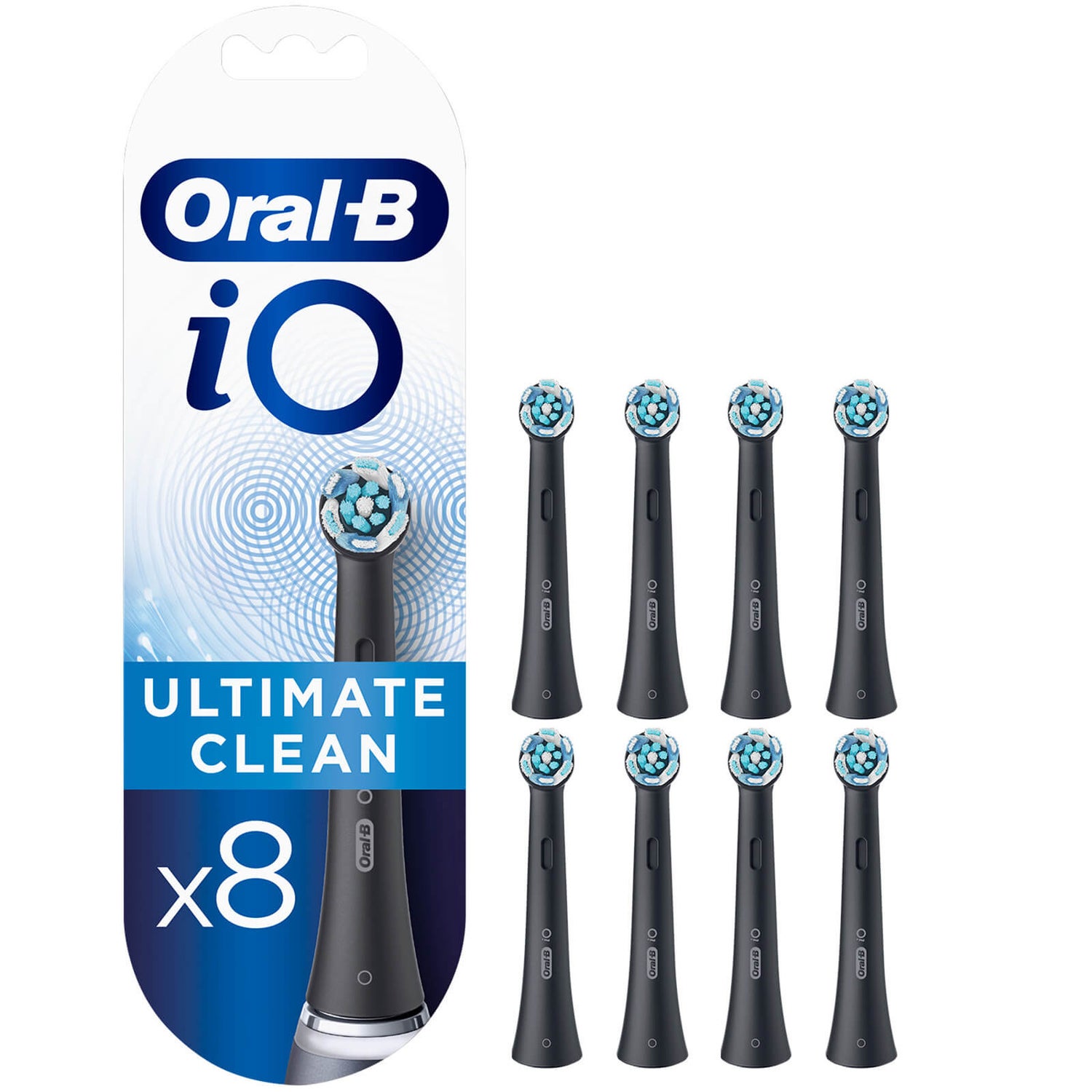 Oral-B iO Ultimate Clean Black Toothbrush Heads, Pack of 8 Counts