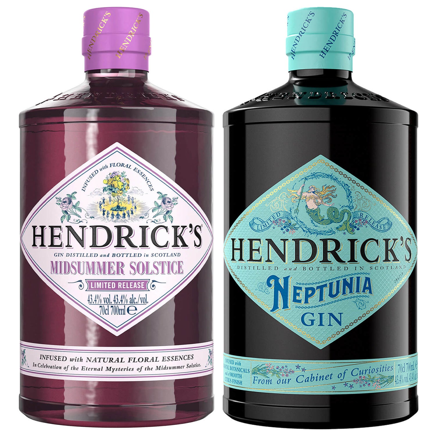 Hendrick's Midsummer Solstice and Neptunia Gin Duo - 2 x 70cl