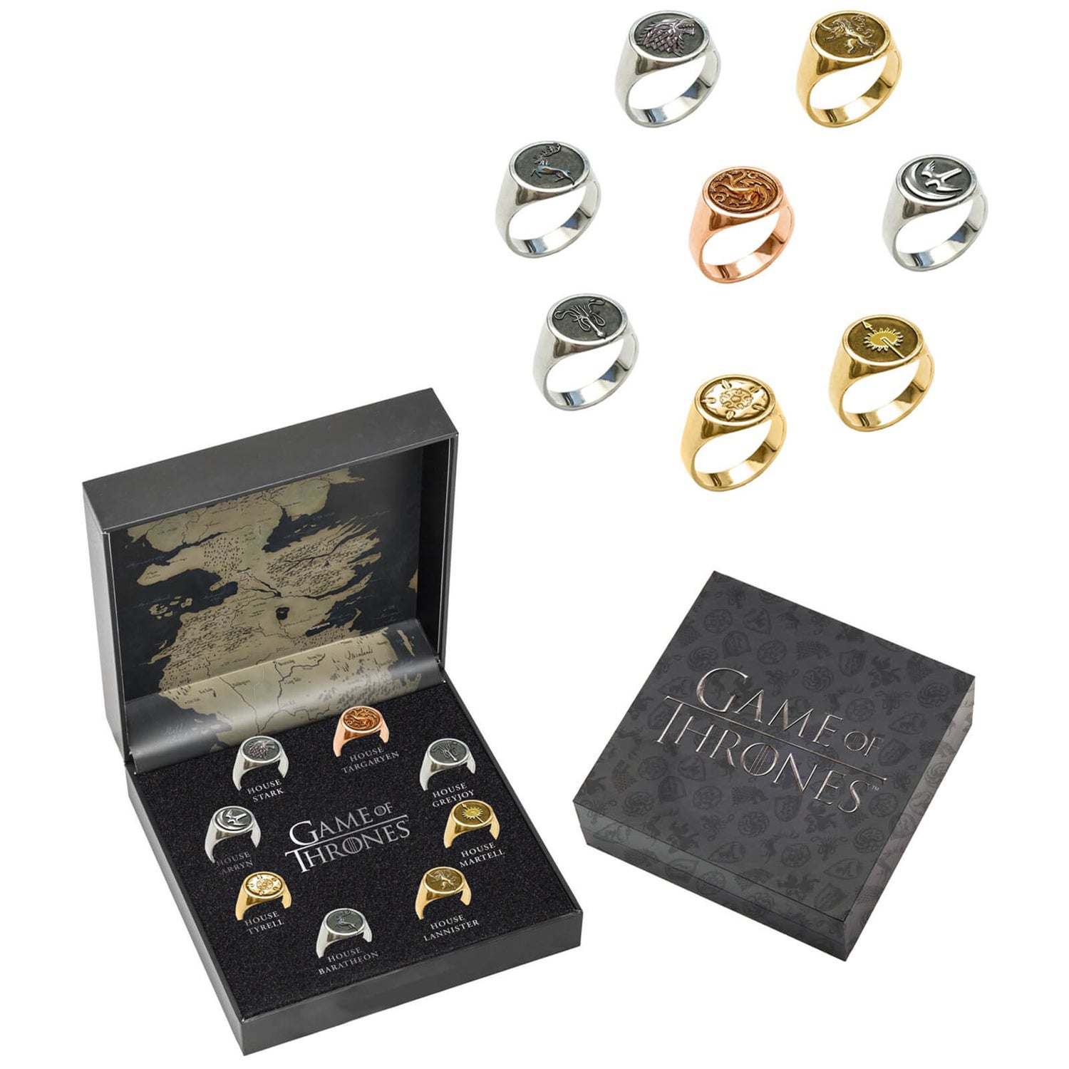 Game of Thrones House Sigil Rings Set - Zavvi Exclusive (Only 500 Available)