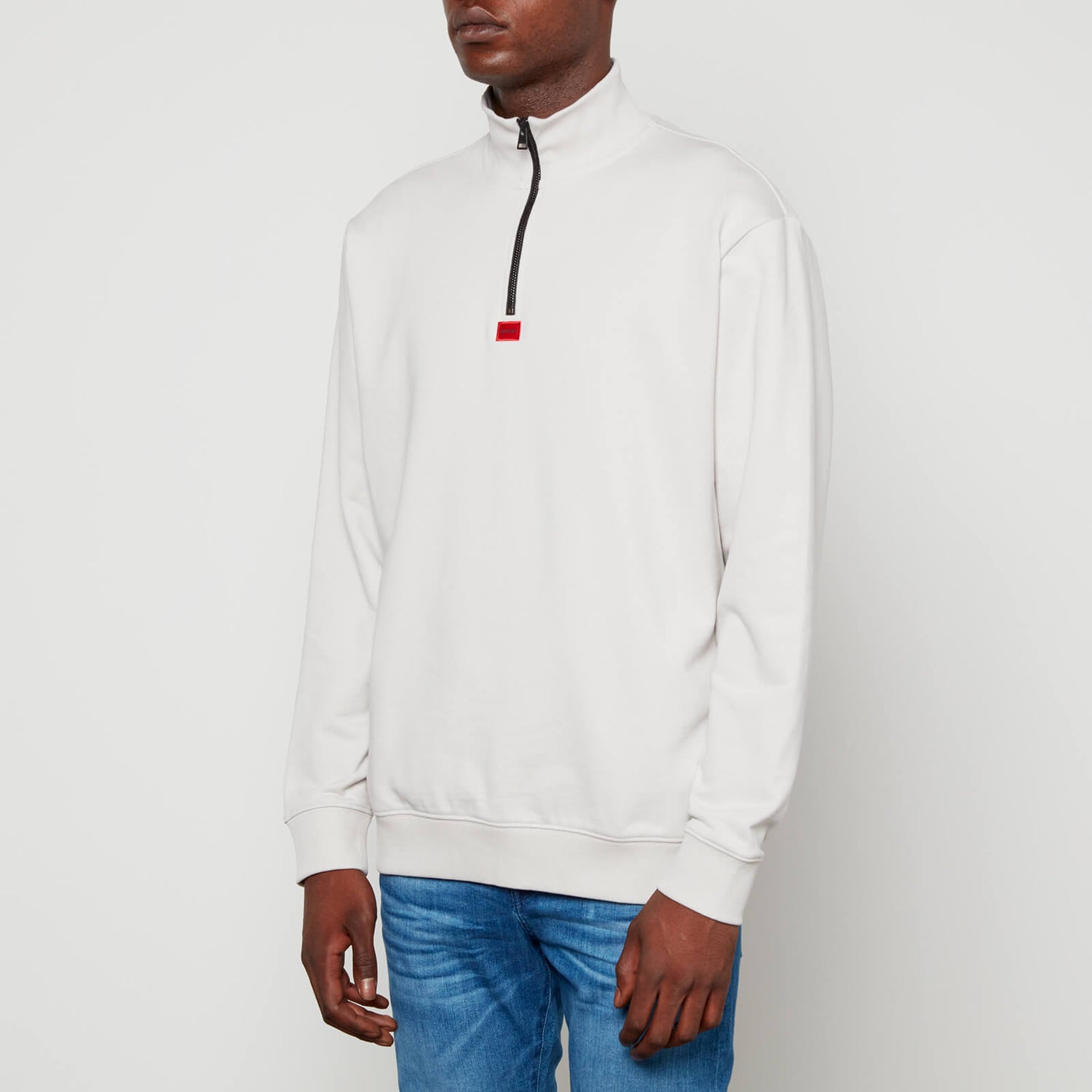 HUGO Durty Half-Zip Cotton-Jersey Sweatshirt - S