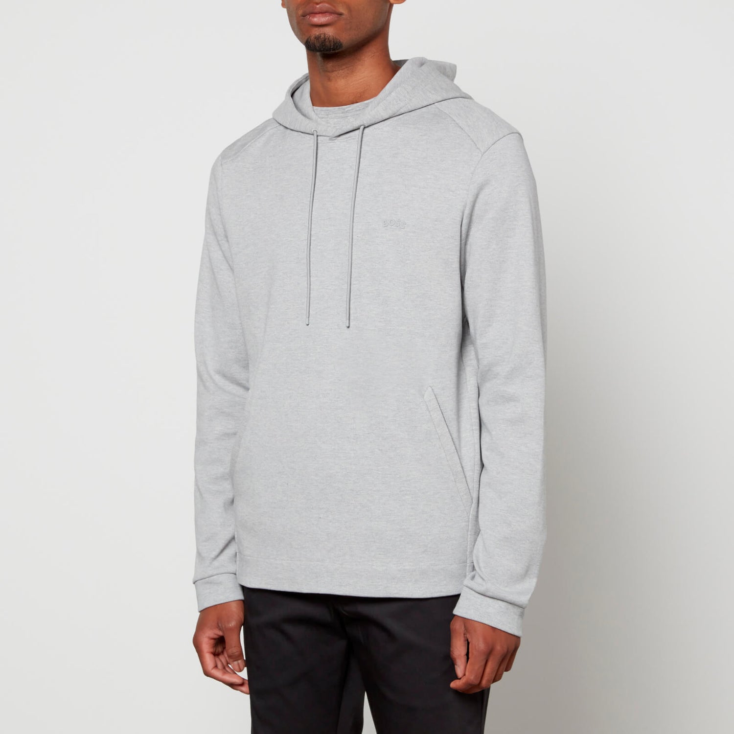 BOSS Athleisure Soody Curved Cotton-Jersey and Piqué Hoodie - S