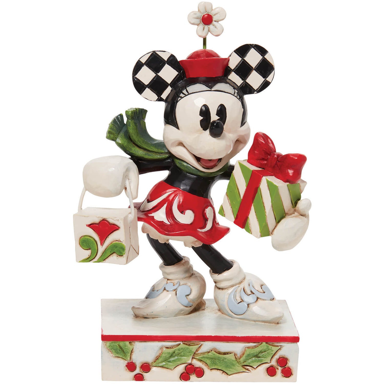 Disney Traditions Christmas Minnie Mouse with Presents Figurine