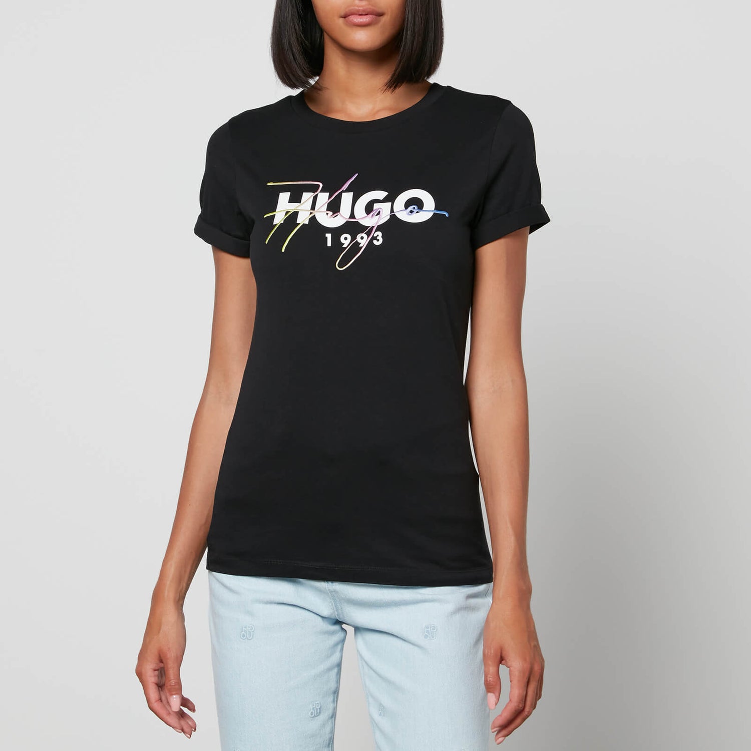 HUGO Women's The Slim Tee 19 T-Shirt - Black - XS