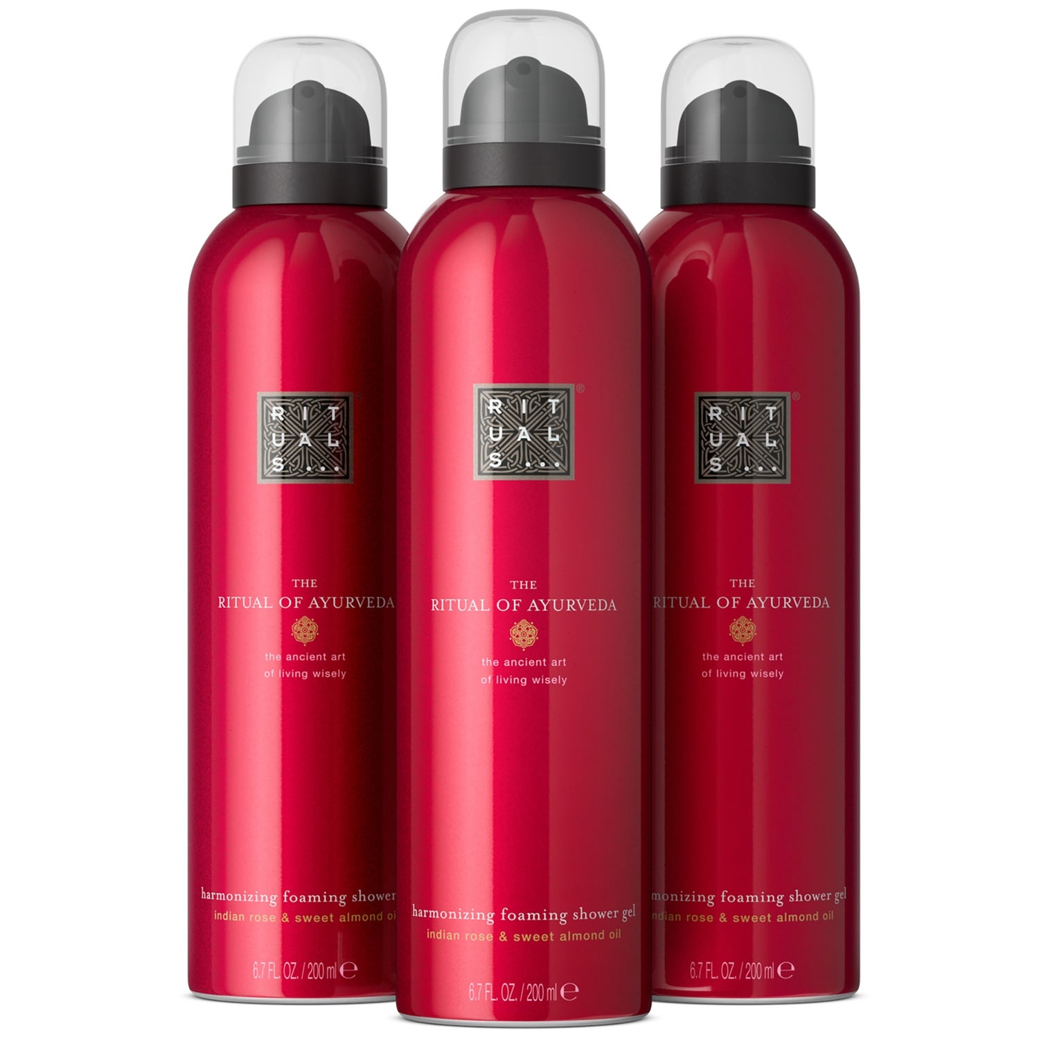 Rituals The Ritual of Ayurveda Sweet Almond & Indian Rose Foaming Body Wash Value Pack 3x200ml
