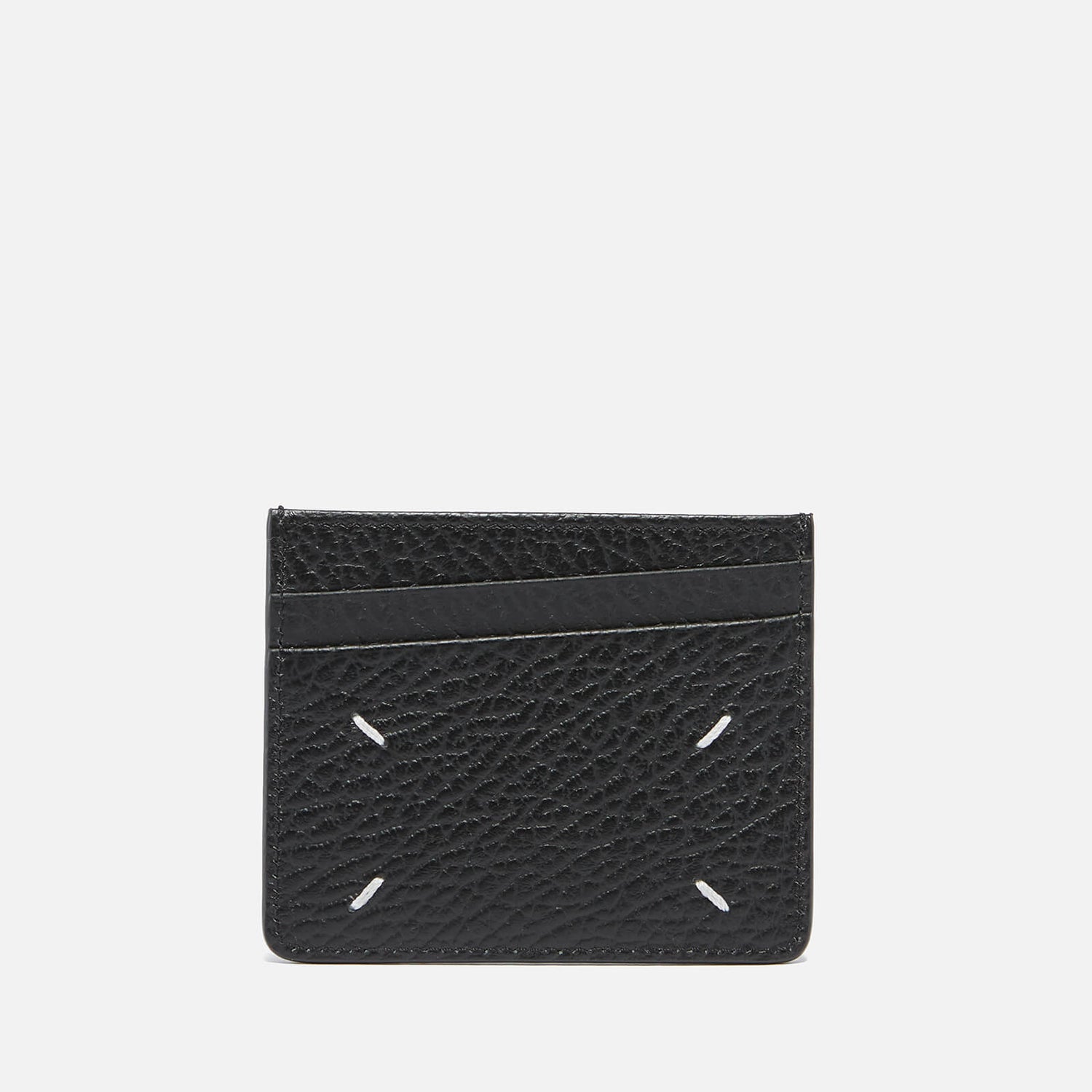 Maison Margiela Men's Four-Stitch Pebble Leather Card Holder - Black