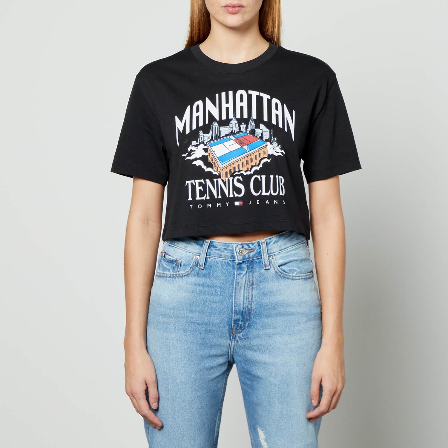 Tommy Jeans Cotton-Jersey Cropped T-Shirt - S