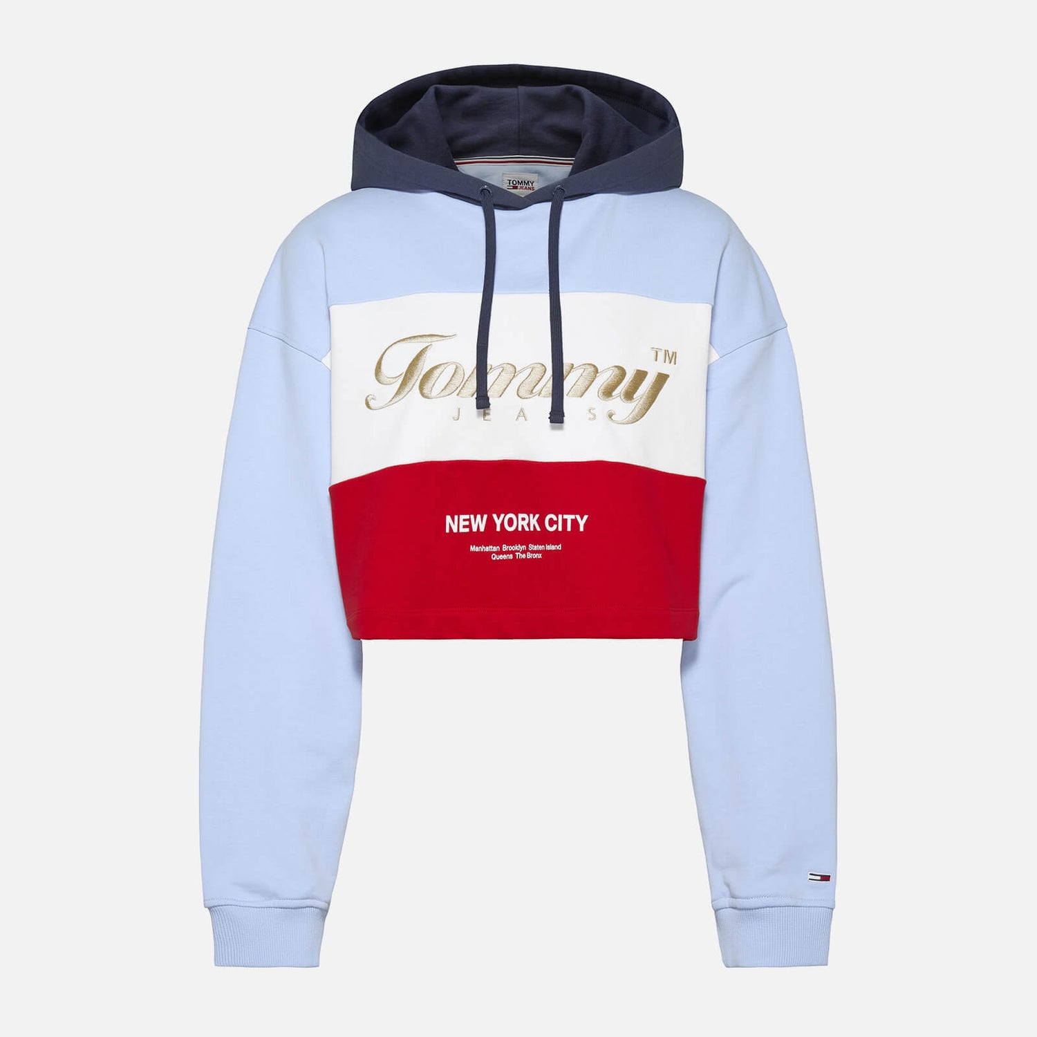 Tommy Jeans Archive Cotton-Blend Jersey Cropped Hoodie - XS