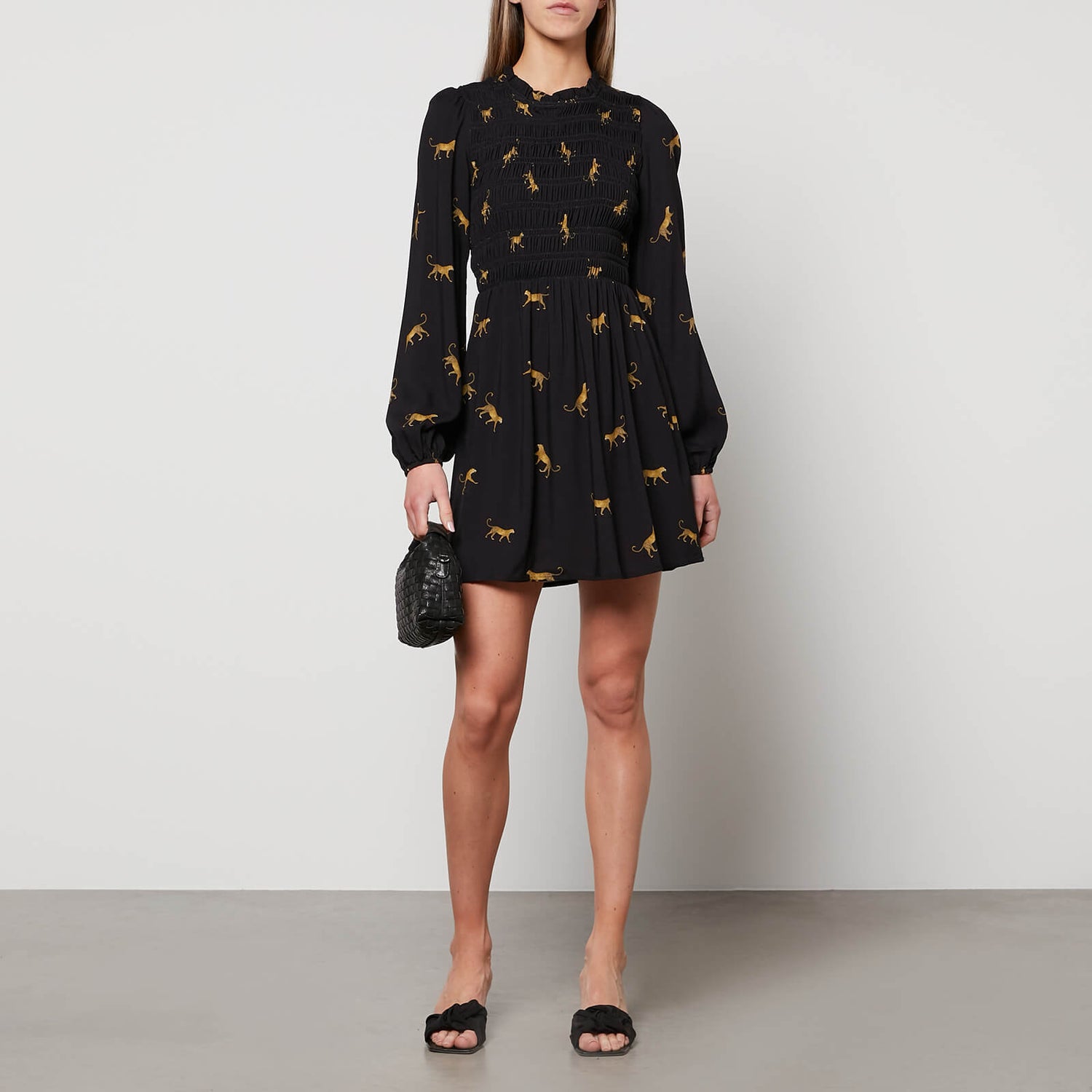 Never Fully Dressed Women's Mini Leopards Swedish Dress - Black - UK 8