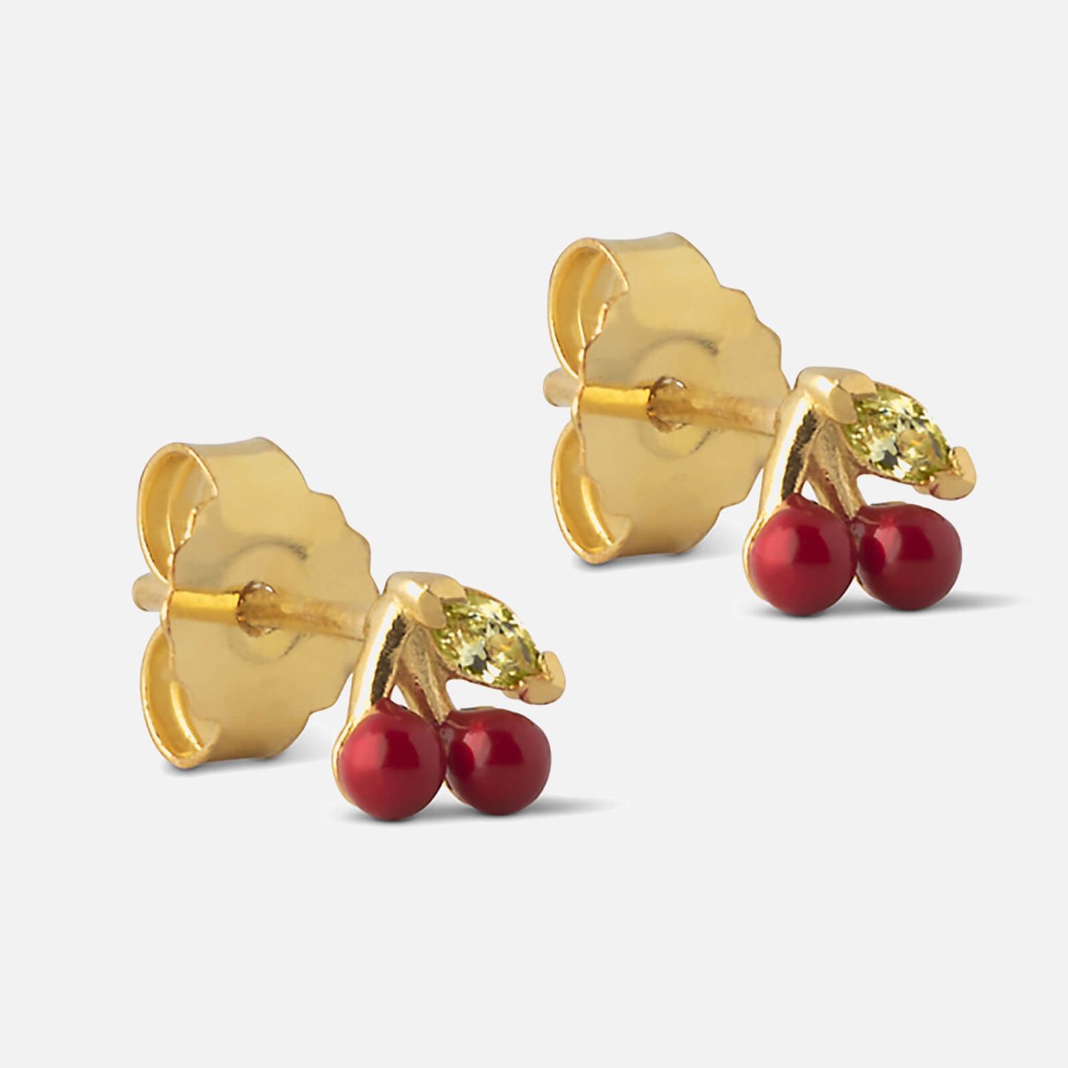 Enamel Copenhagen Women's Cherry Stud Earrings - Red/Gold