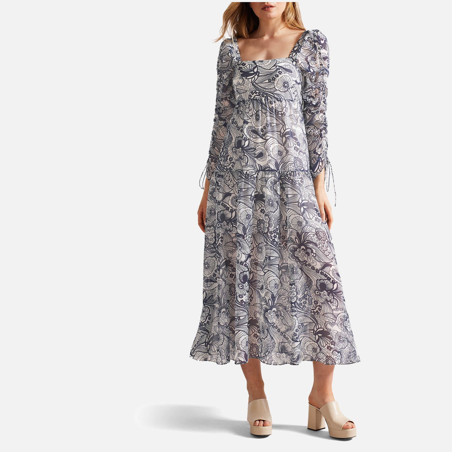 Ted Baker Adlinah Floral Print Chiffon Dress - UK 6