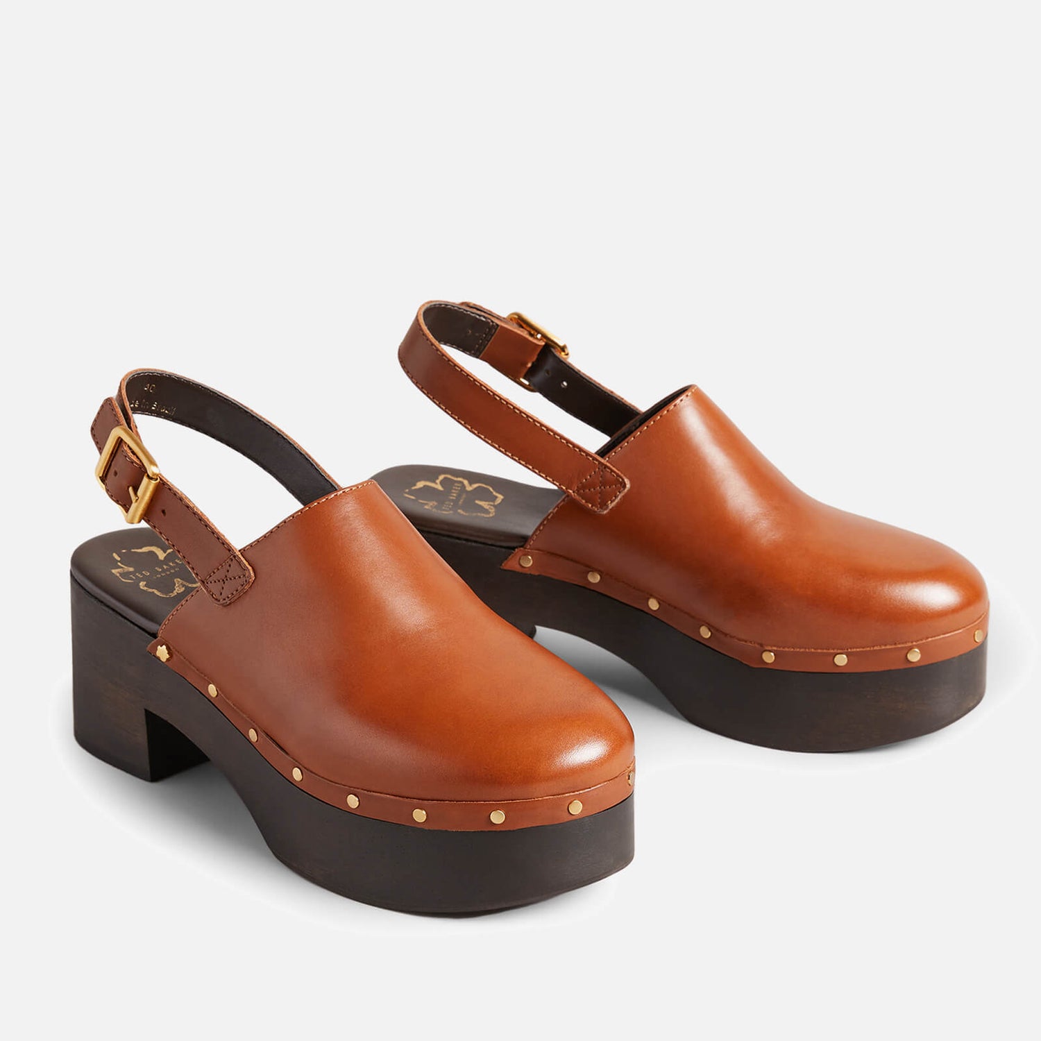 Ted Baker Marjay Leather Heeled Clogs - UK 3