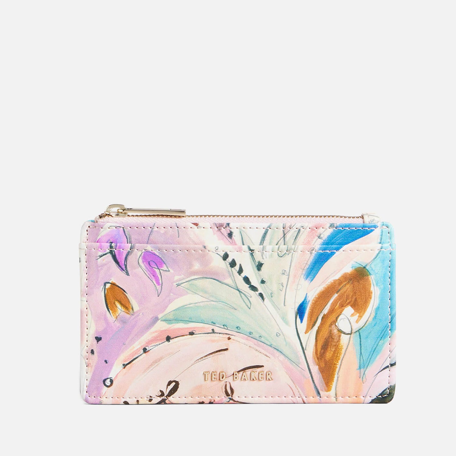 Ted Baker Artin Zip Floral Print Leather Card Holder