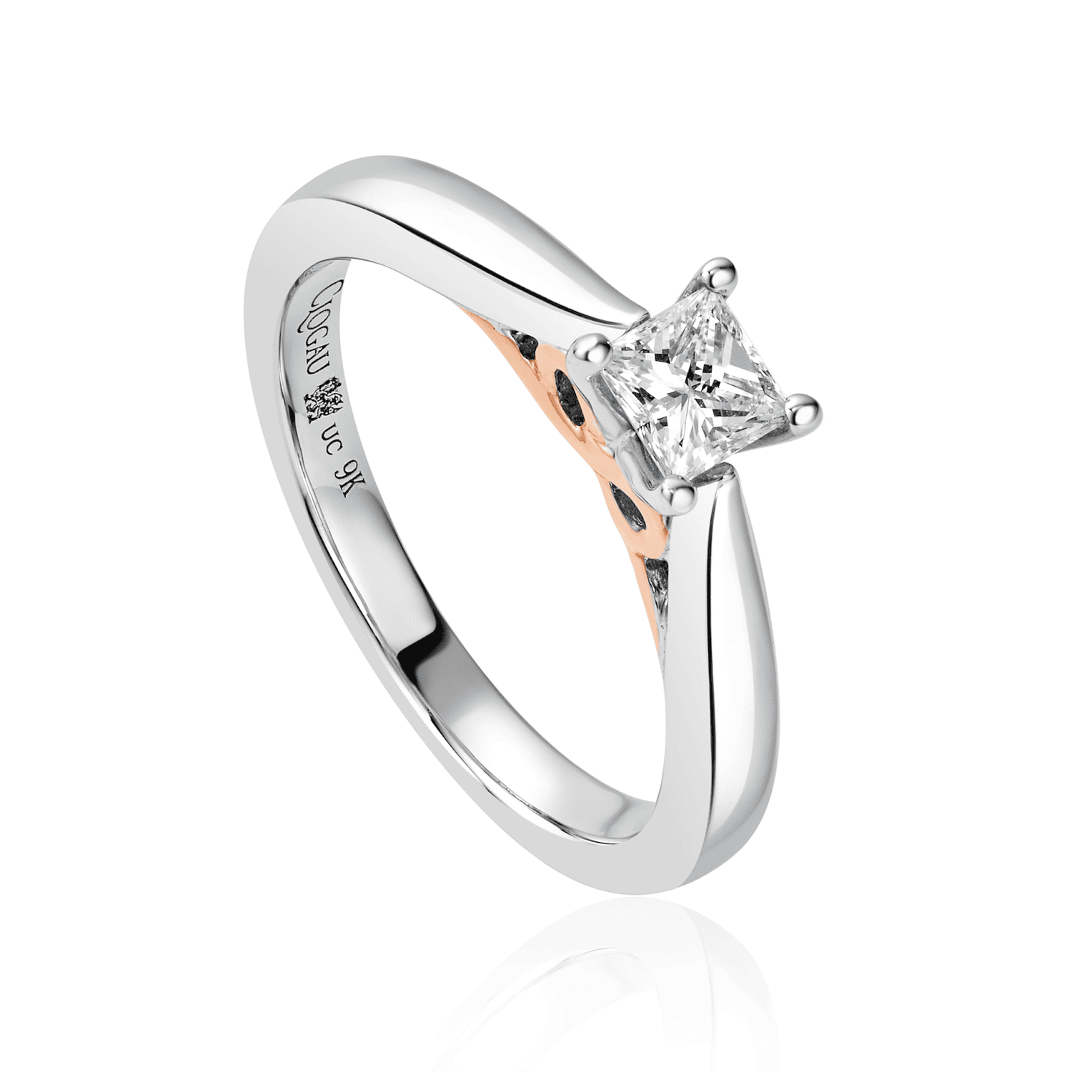 Two tone princess cut engagement rings store