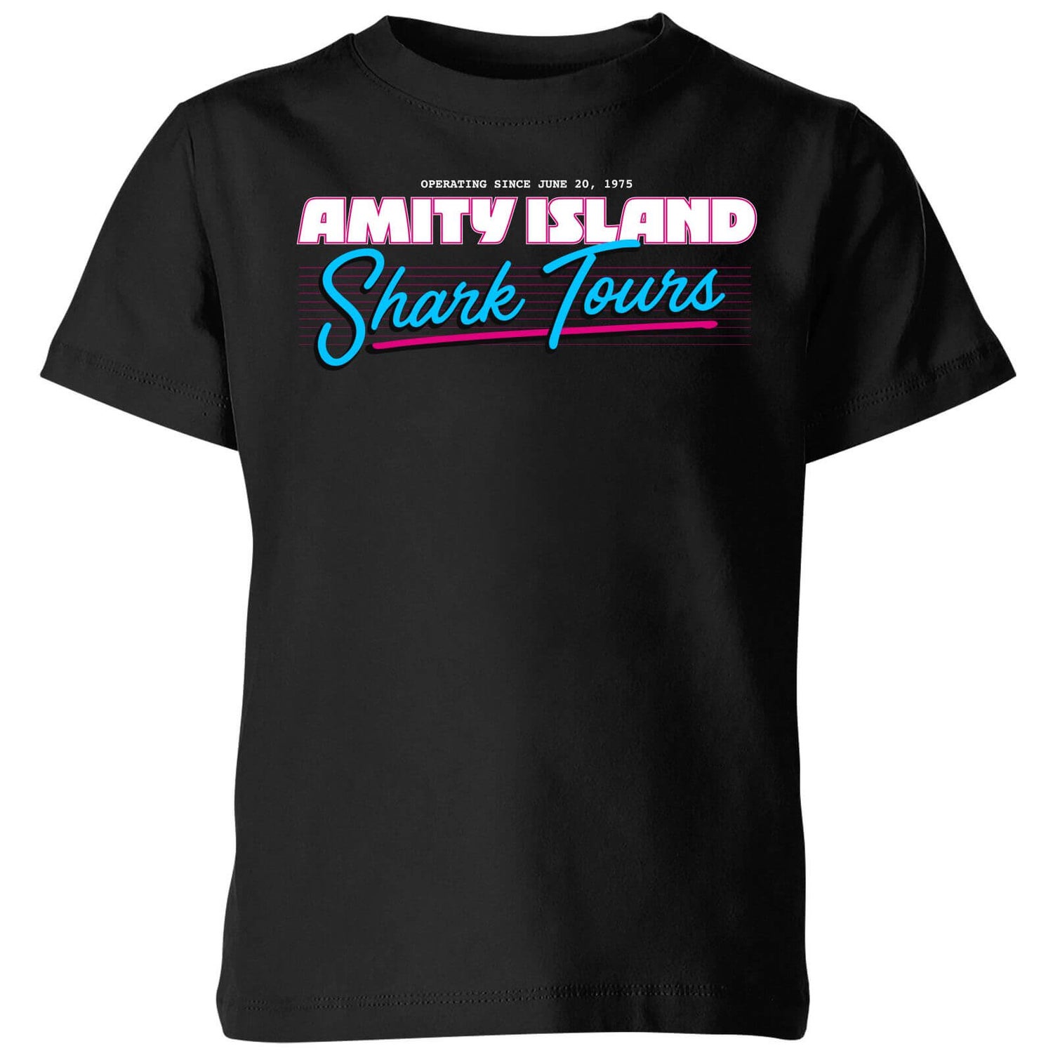 Jaws Amity Island Shark Tour Kids' T-Shirt - Black